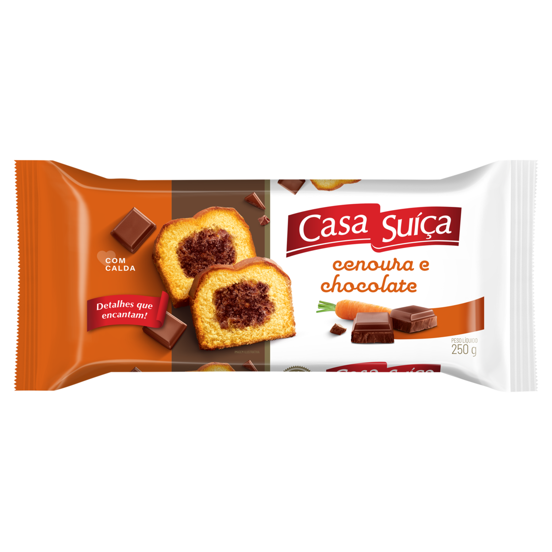 Bolo Cenoura e Chocolate Casa Su&iacute;&ccedil;a Caf&eacute; da Manh&atilde; Pacote 250g&nbsp;