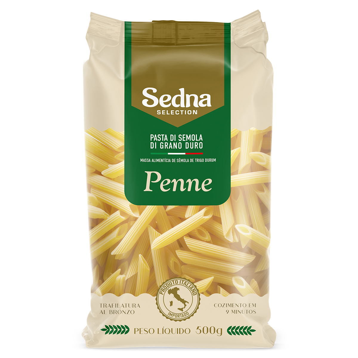 Macarr&atilde;o de S&ecirc;mola Grano Duro Penne Sedna Pacote 500g