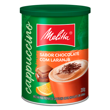 Cappuccino Solúvel Chocolate com Laranja Melitta Lata 200g