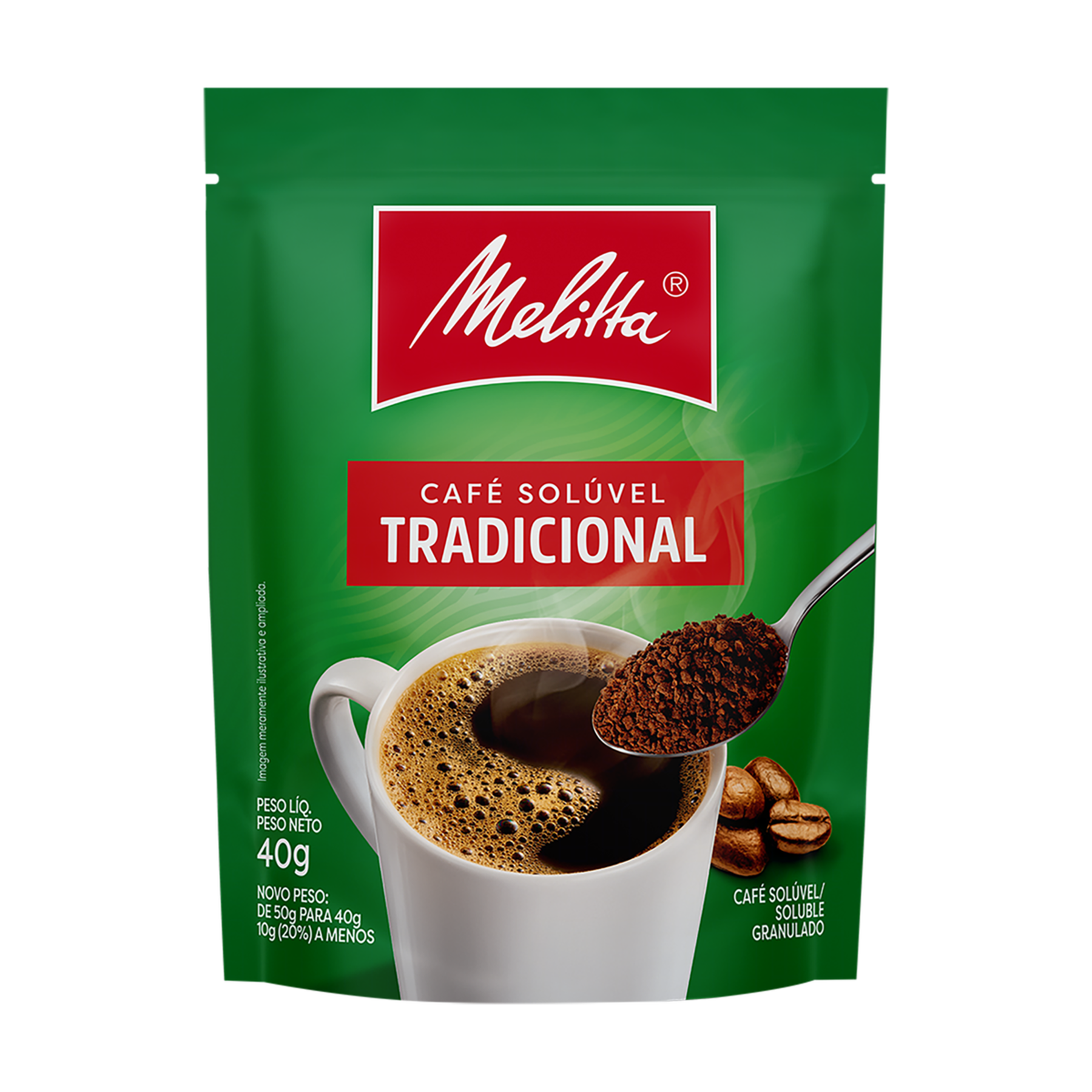Café Solúvel Granulado Tradicional Melitta Sachê 40g