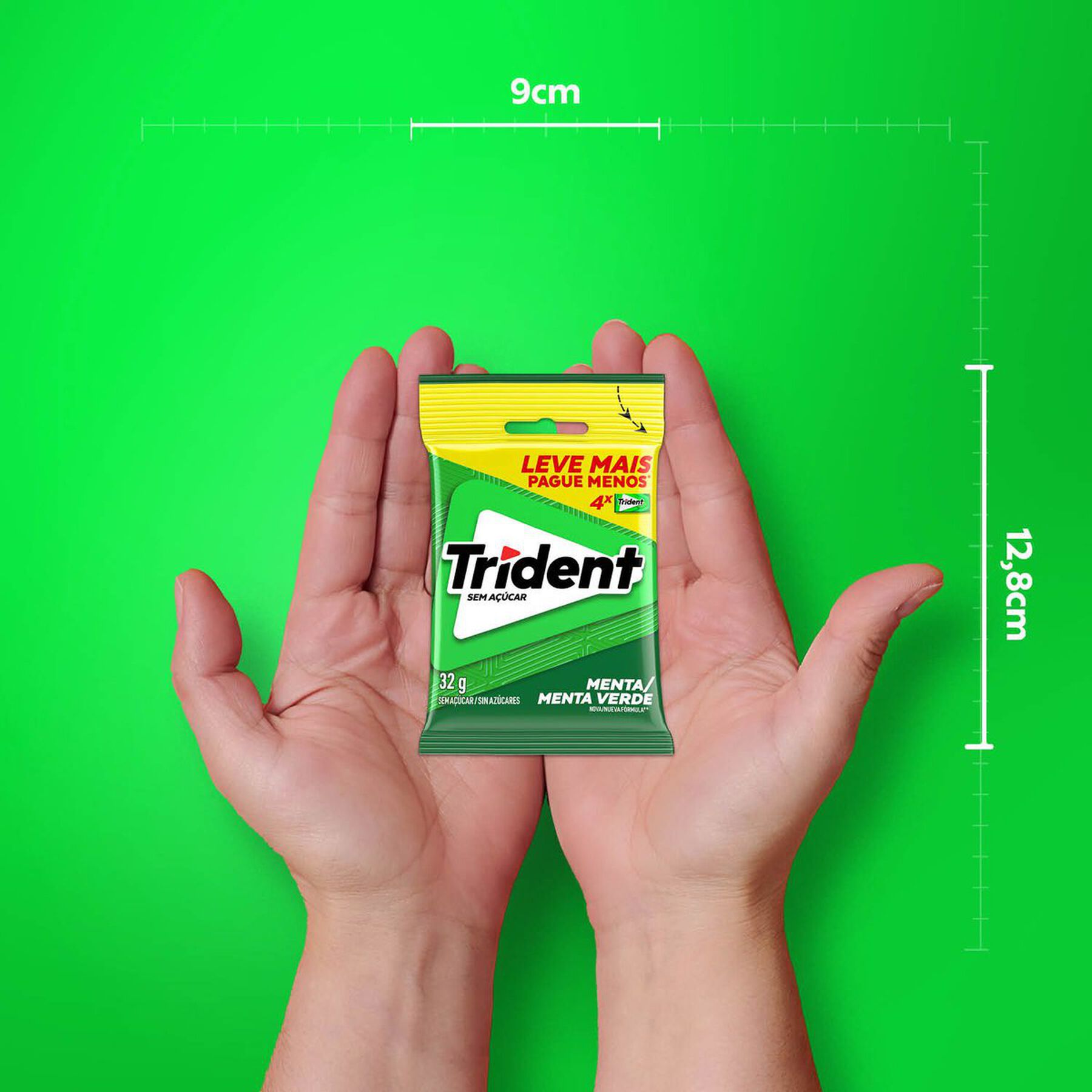 Chiclete Trident Menta 32g - Pacote Com 4 embalagens