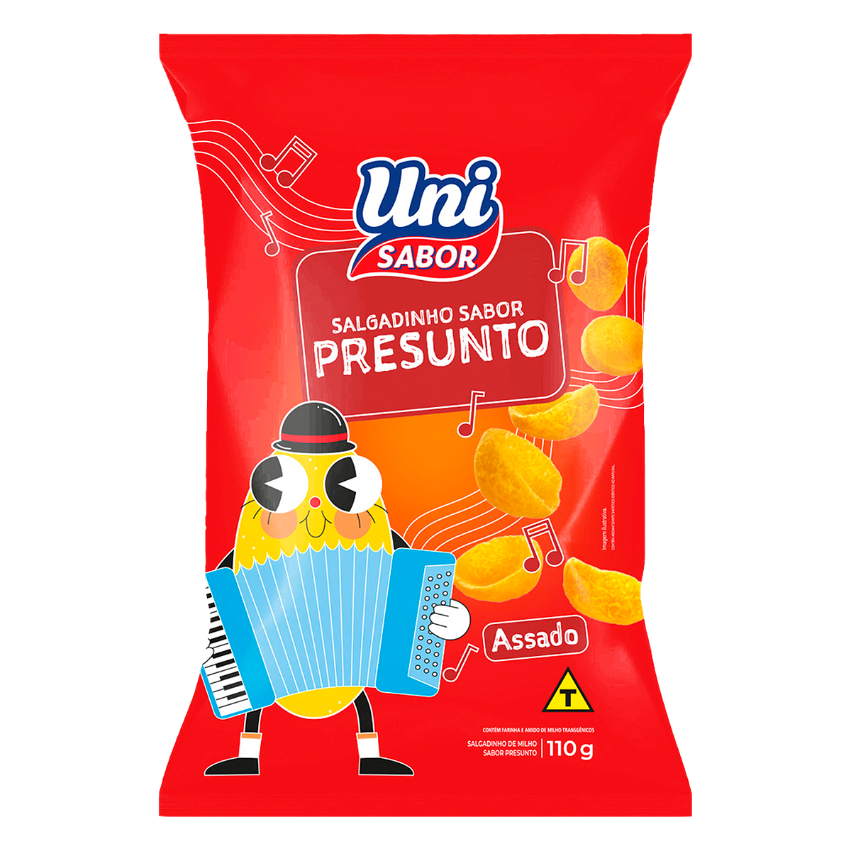 Salgadinho de Milho Presunto Uni Sabor Pacote 110g