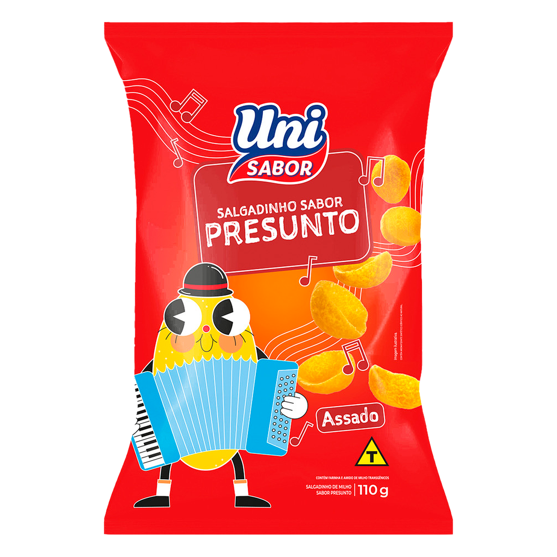 Salgadinho de Milho Presunto Uni Sabor Pacote 110g