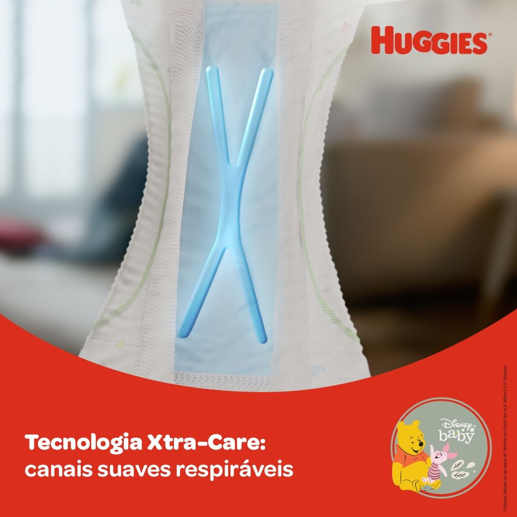 Fralda Descartável Recém Nascido Natural Care Huggies Tam. RN Pacote C/34 Unidades