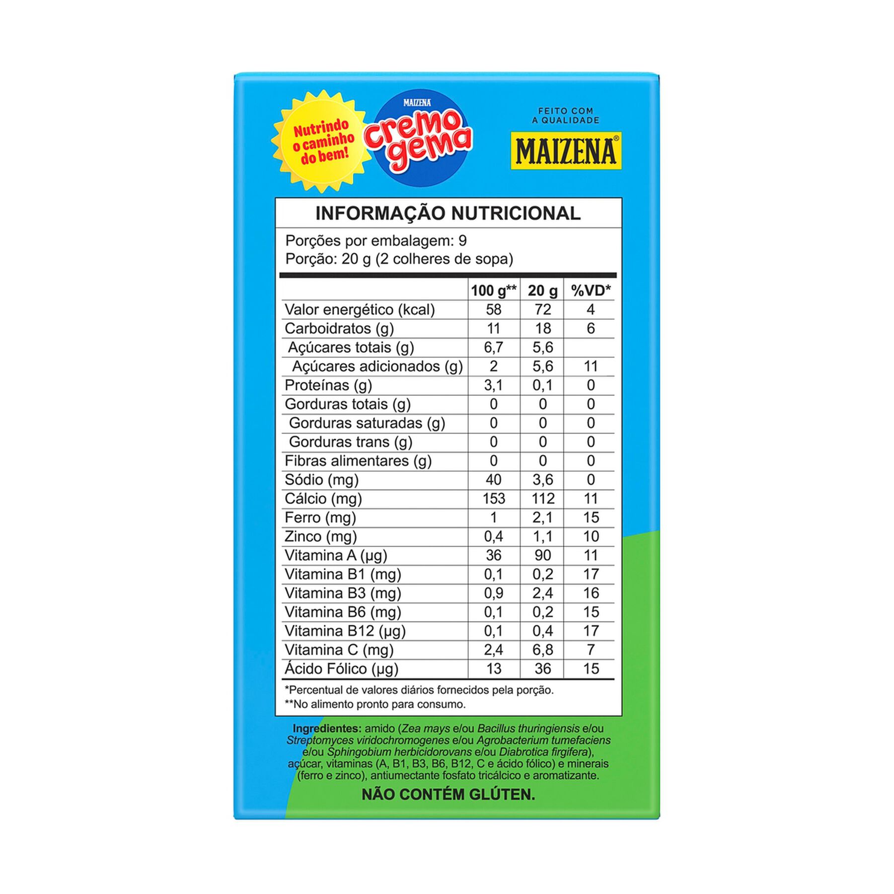 Mingau Tradicional Cremogema Maizena Caixa 180g