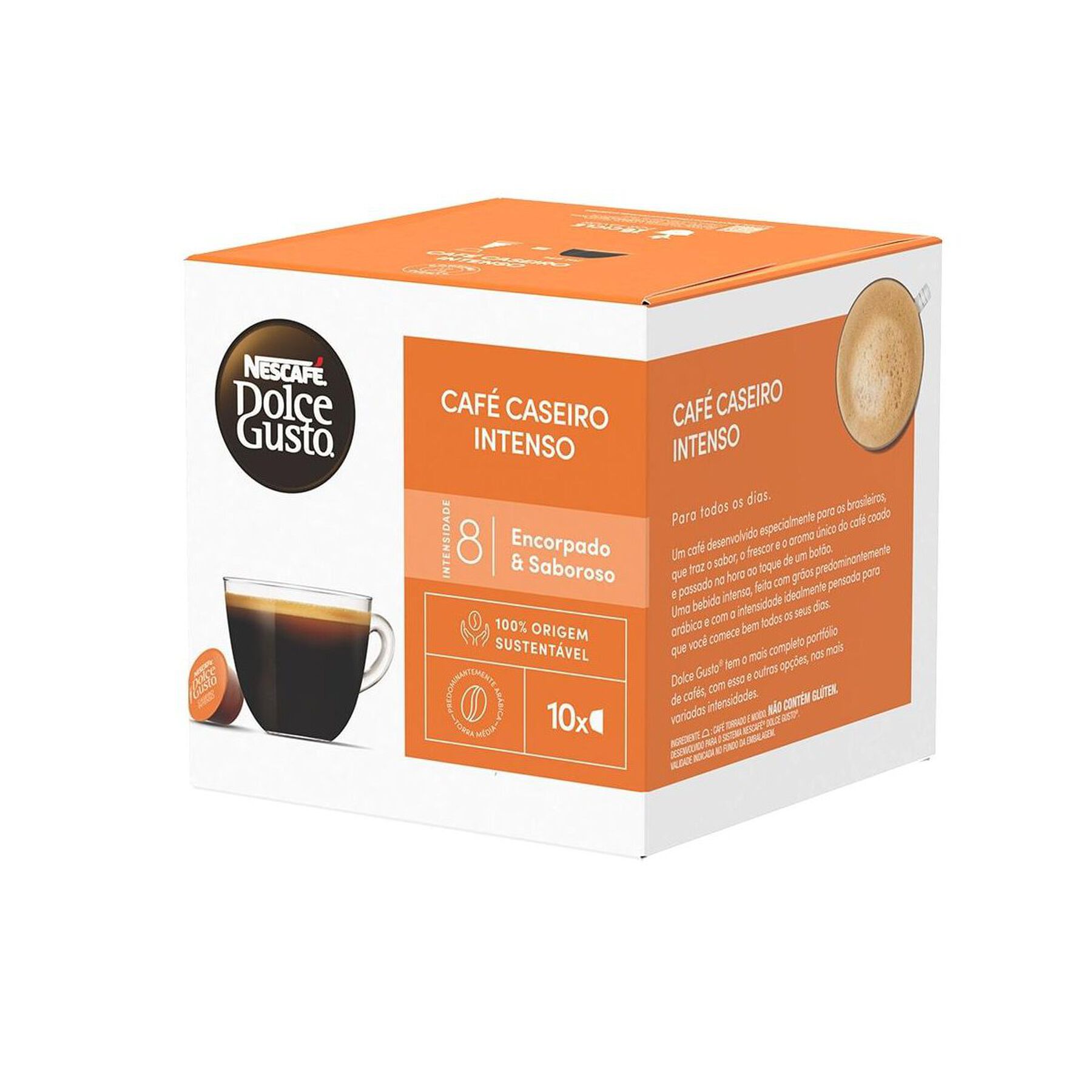 Café em Cápsula Torrado e Moído Caseiro Intenso Dolce Gusto Nescafé Caixa C/10 Unidades