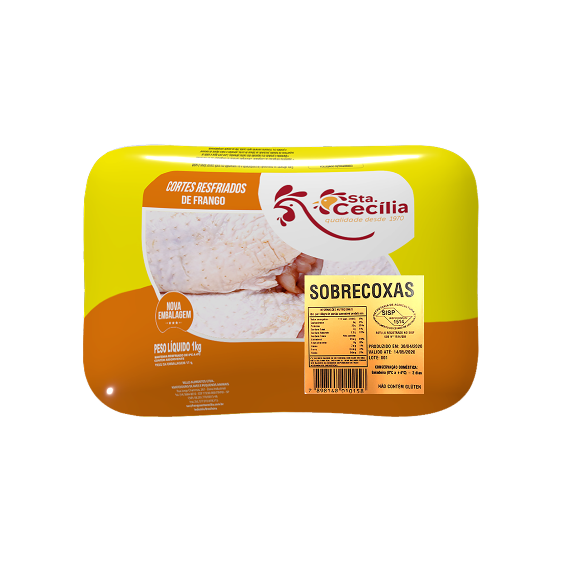 Sobrecoxa Bandeja Santa Cecília 1kg