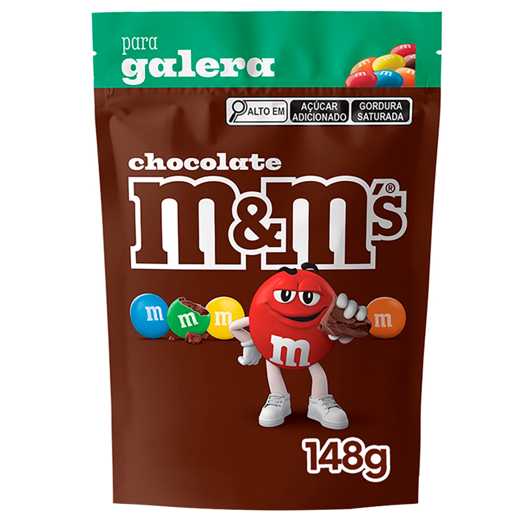 Confeito de Chocolate ao Leite M&M's Pouch 148g