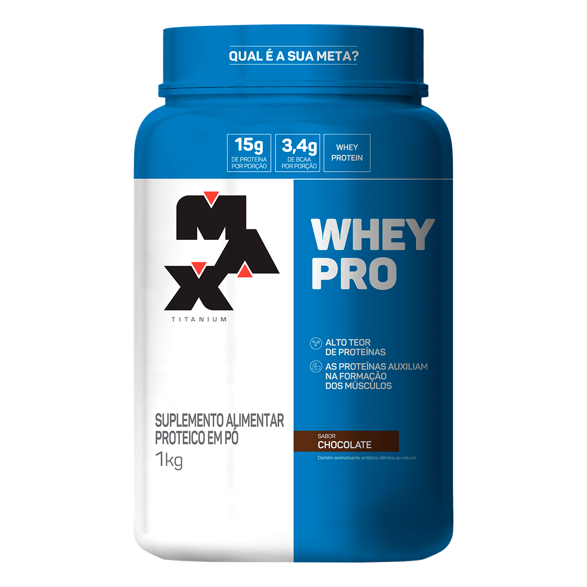 Suplemento Alimentar Proteico em P&oacute; Chocolate Whey Pro Max Titanium 1kg