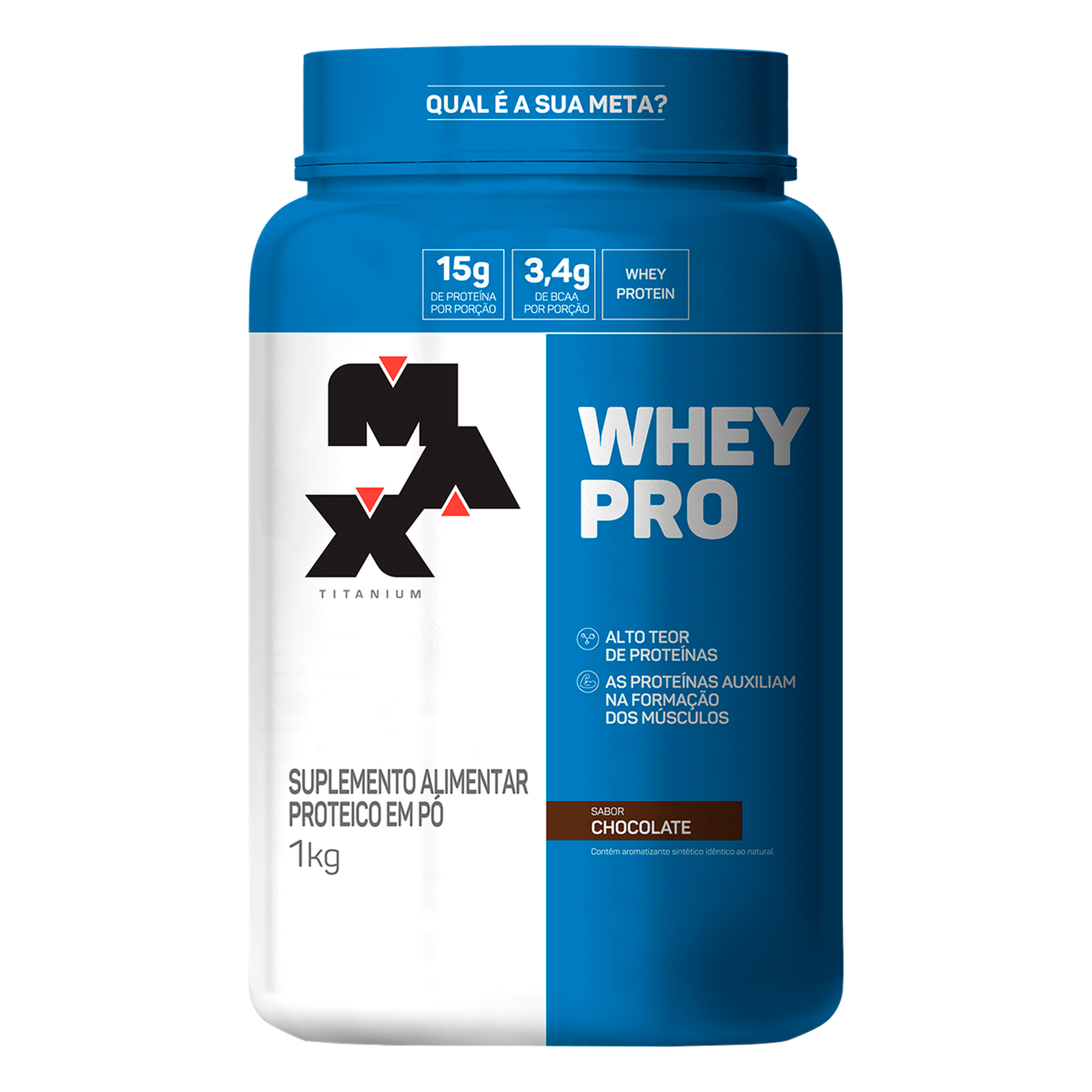 Suplemento Alimentar Proteico em P&oacute; Chocolate Whey Pro Max Titanium 1kg