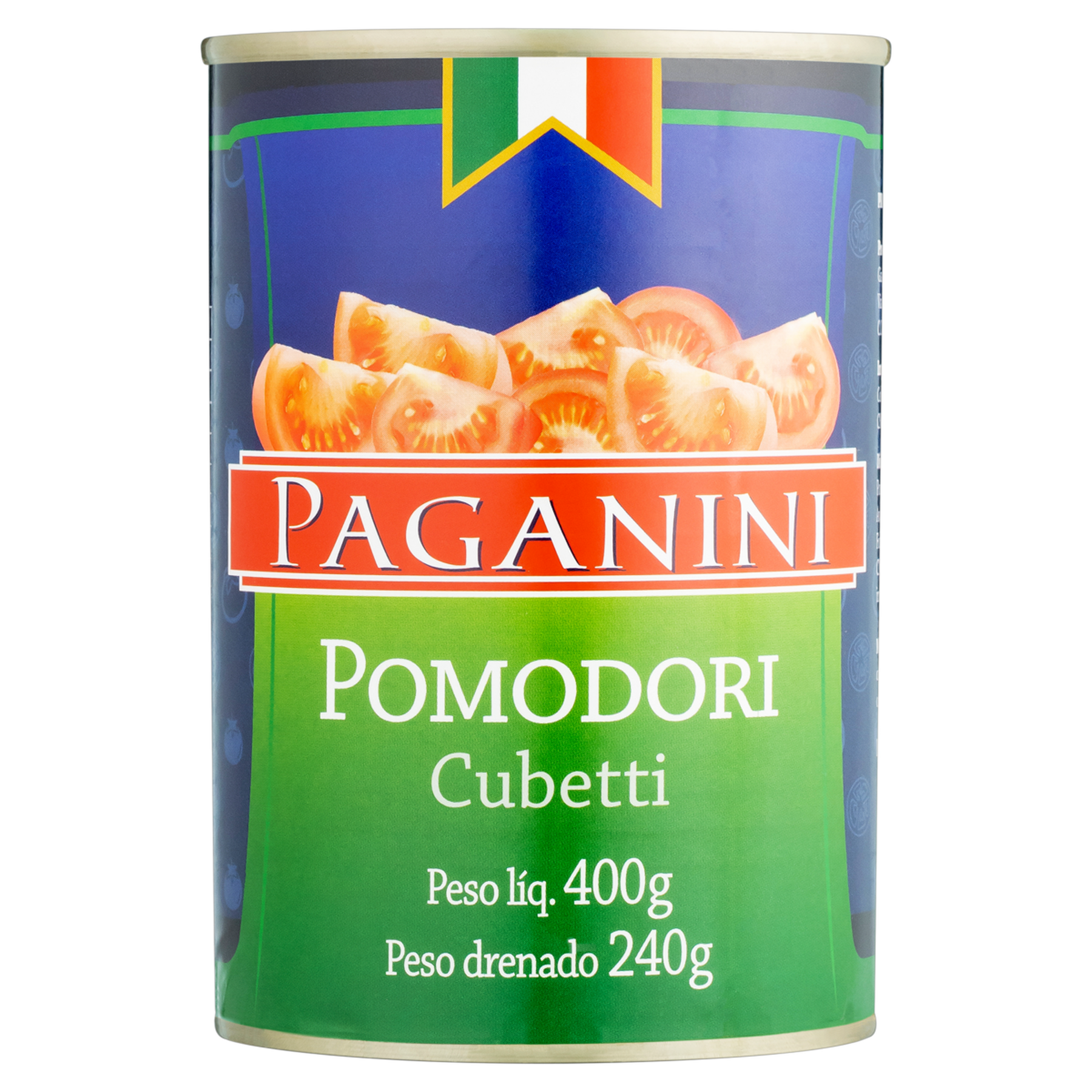 Tomate Pelado Cubos Paganini Lata 400g