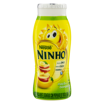 Iogurte Parcialmente Desnatado Maçã e Banana Nestlé Ninho Frasco 170g