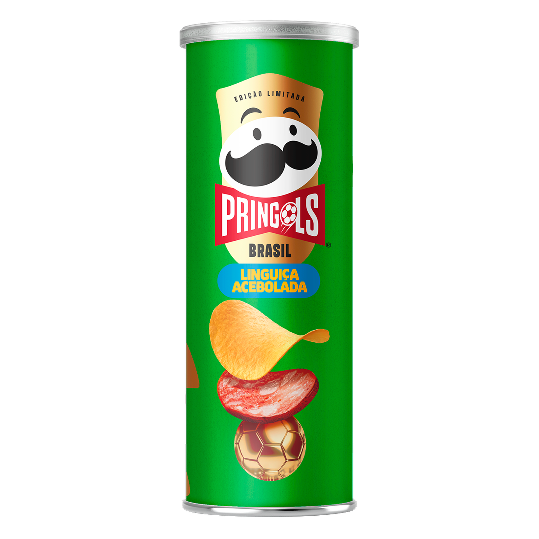 Salgadinho de Batata Lingui&ccedil;a Acebolada Brasil Pringles Tubo 100g Edi&ccedil;&atilde;o Limitada Pringols