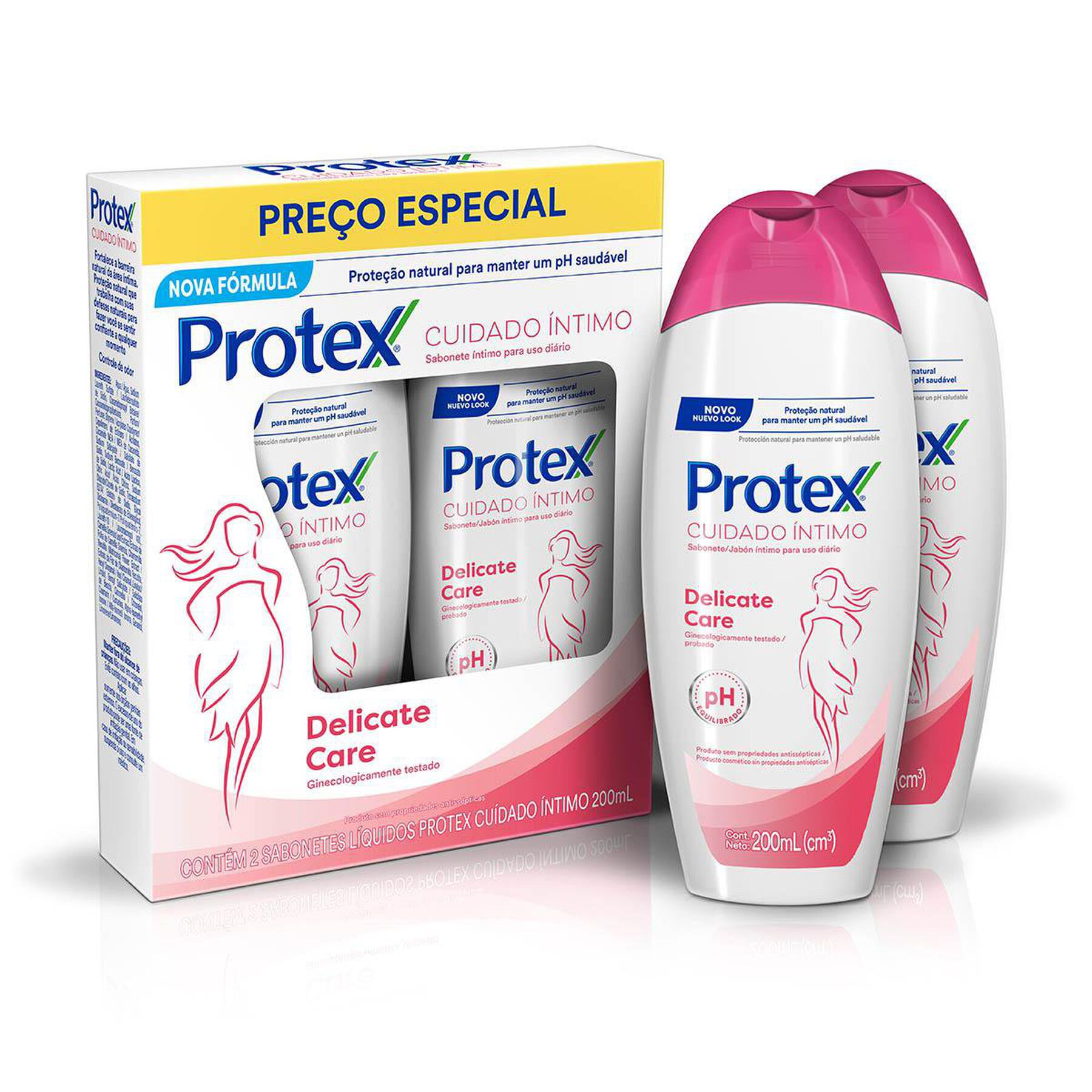 Sabonete &Iacute;ntimo L&iacute;quido Cuidado &Iacute;ntimo Delicate Care Protex Frasco 2x200ml