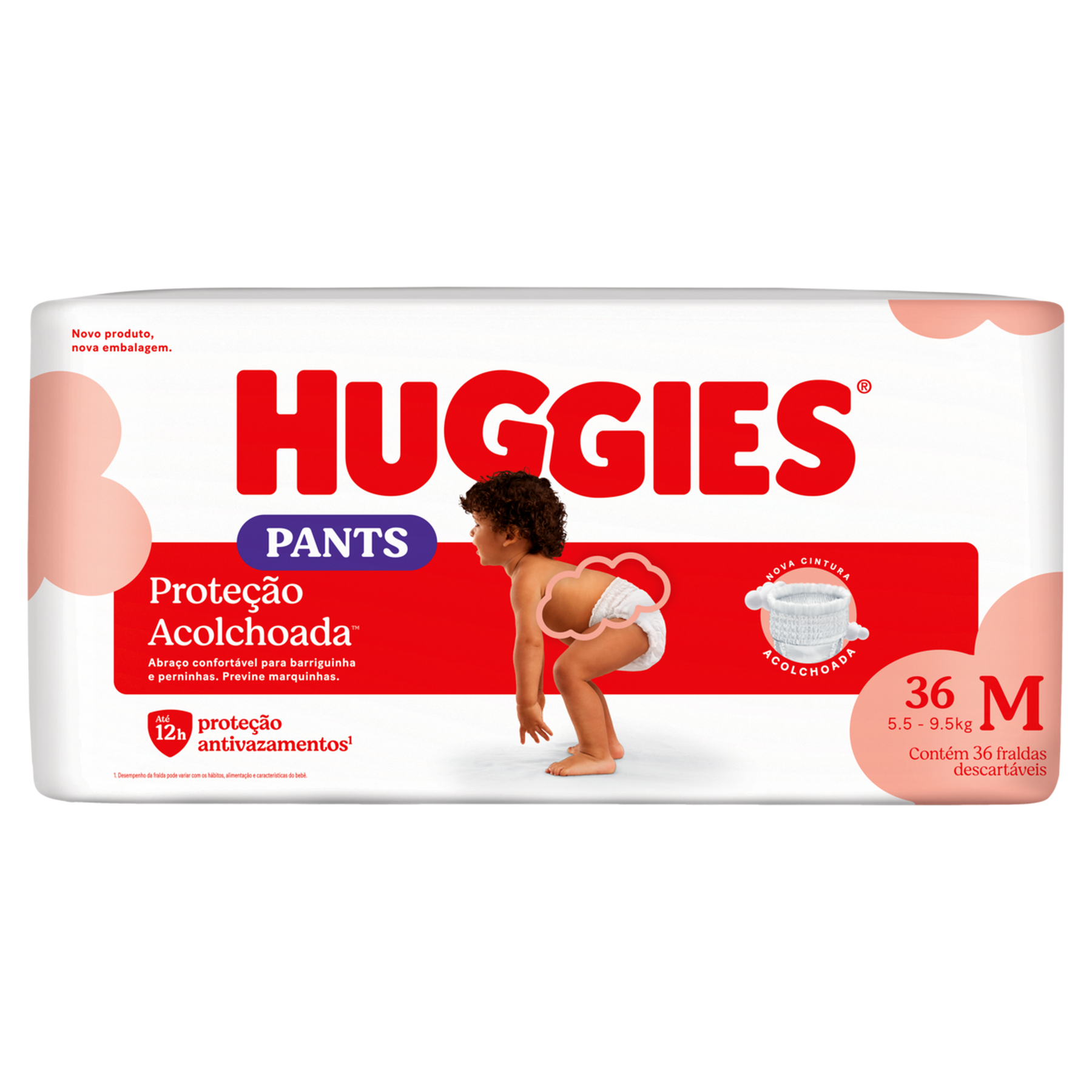 Fralda Descart&aacute;vel Huggies Pants Prote&ccedil;&atilde;o Acolchoada M Pacote 36 Unidades
