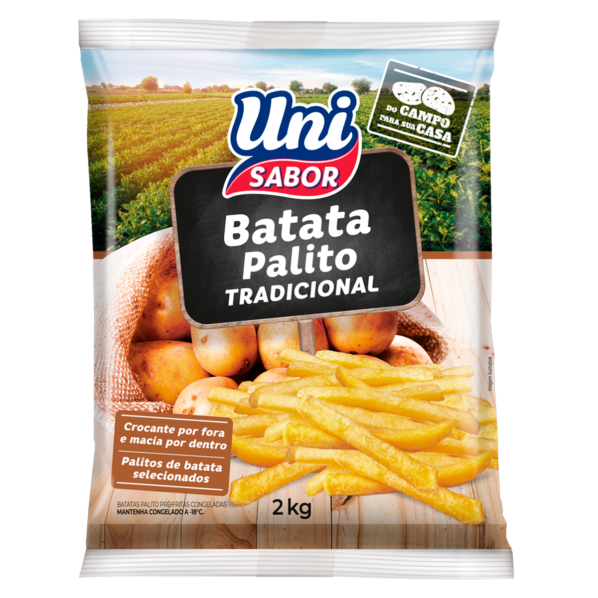 Batata Palito Tradicional Uni Sabor 2kg