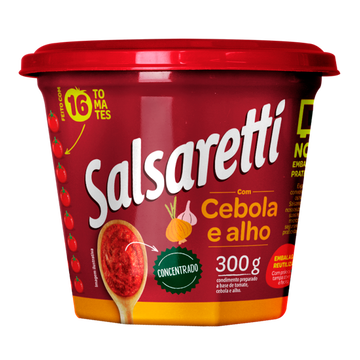 Extrato de Tomate Concentrado com Cebola e Alho Salsaretti Pote 300g