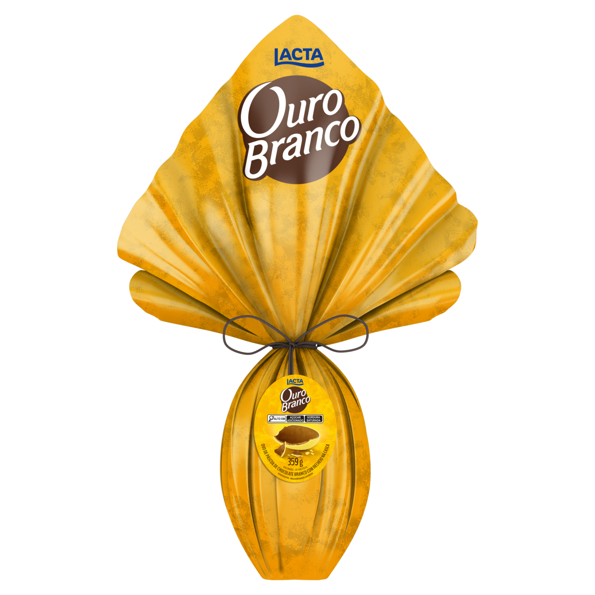 Ovo de P&aacute;scoa Branco Ouro Branco Lacta 359g