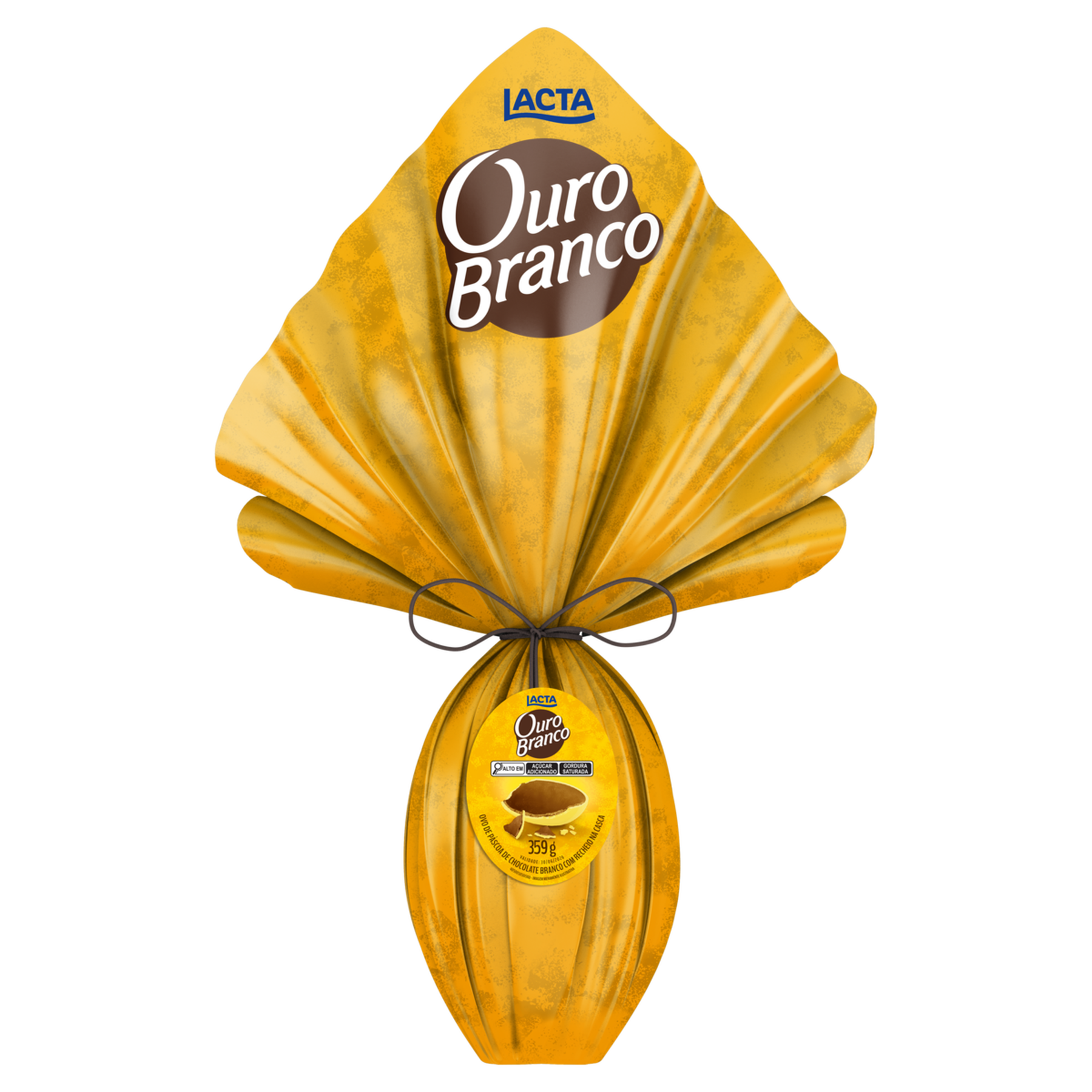 Ovo de P&aacute;scoa Branco Ouro Branco Lacta 359g