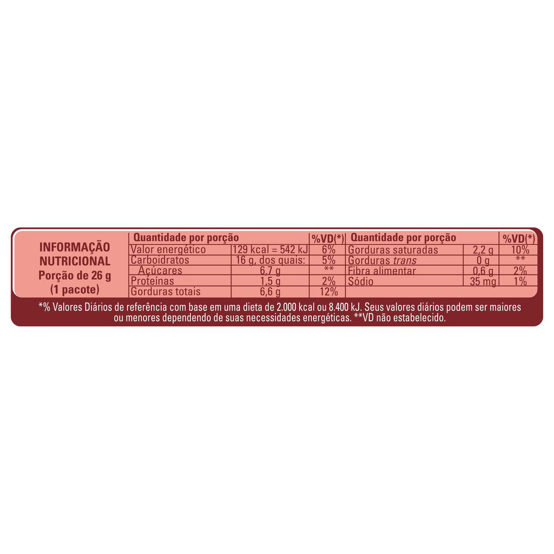 Biscoito Cookie Cream Recheio Avel&atilde; Nestl&eacute; Pacote 78g
