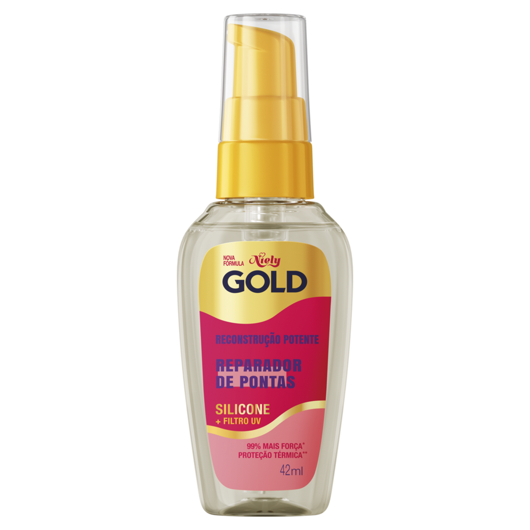 Reparador de Pontas Reconstru&ccedil;&atilde;o Potente Niely Gold Frasco 42ml Pump