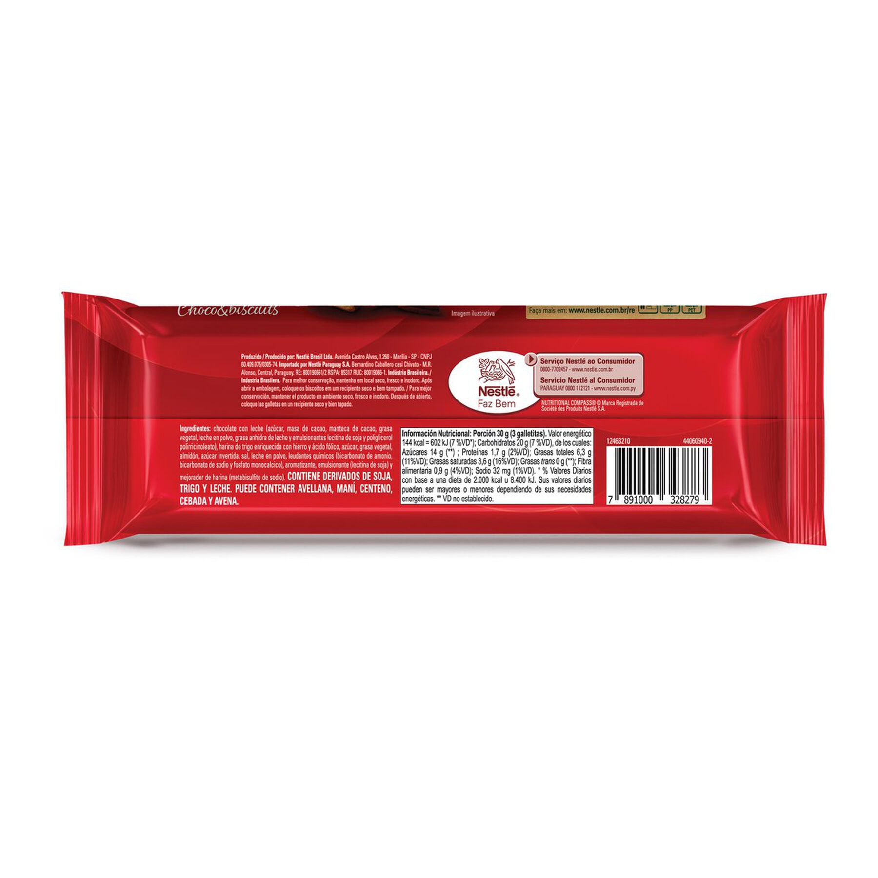 Biscoito Cobertura Chocolate ao Leite Nestlé Chocobiscuits Pacote 80g