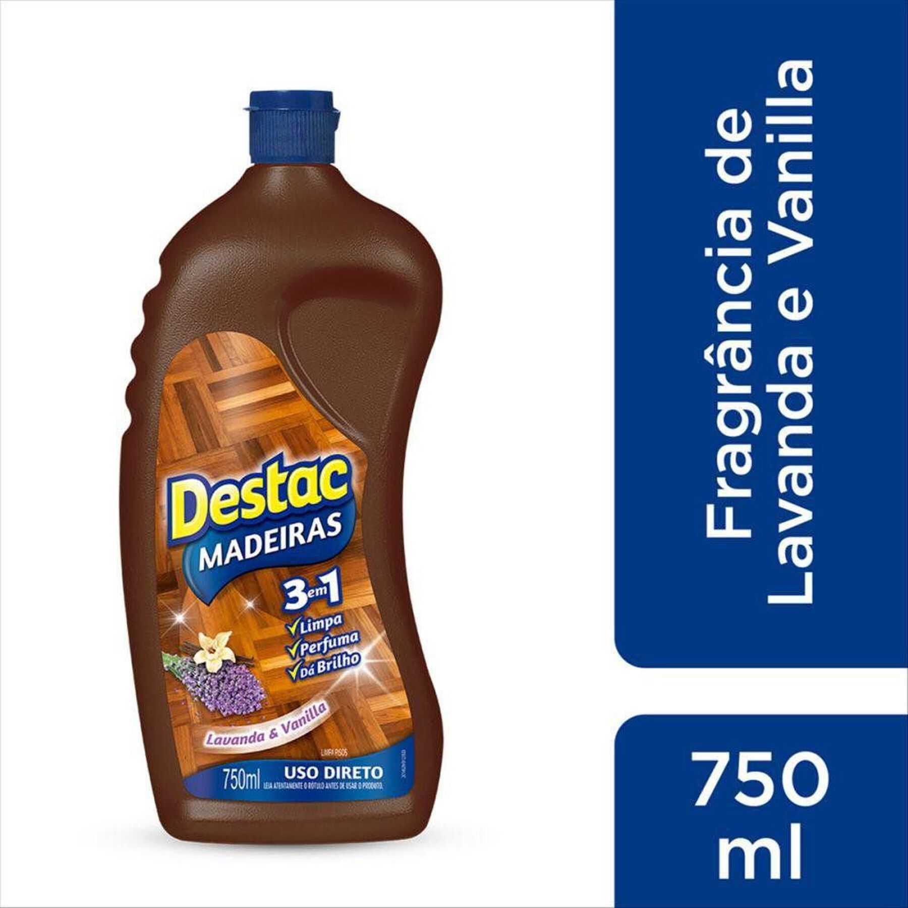Limpador para Pisos de Madeira Lavanda & Vanilla Destac Squeeze 750ml&nbsp;