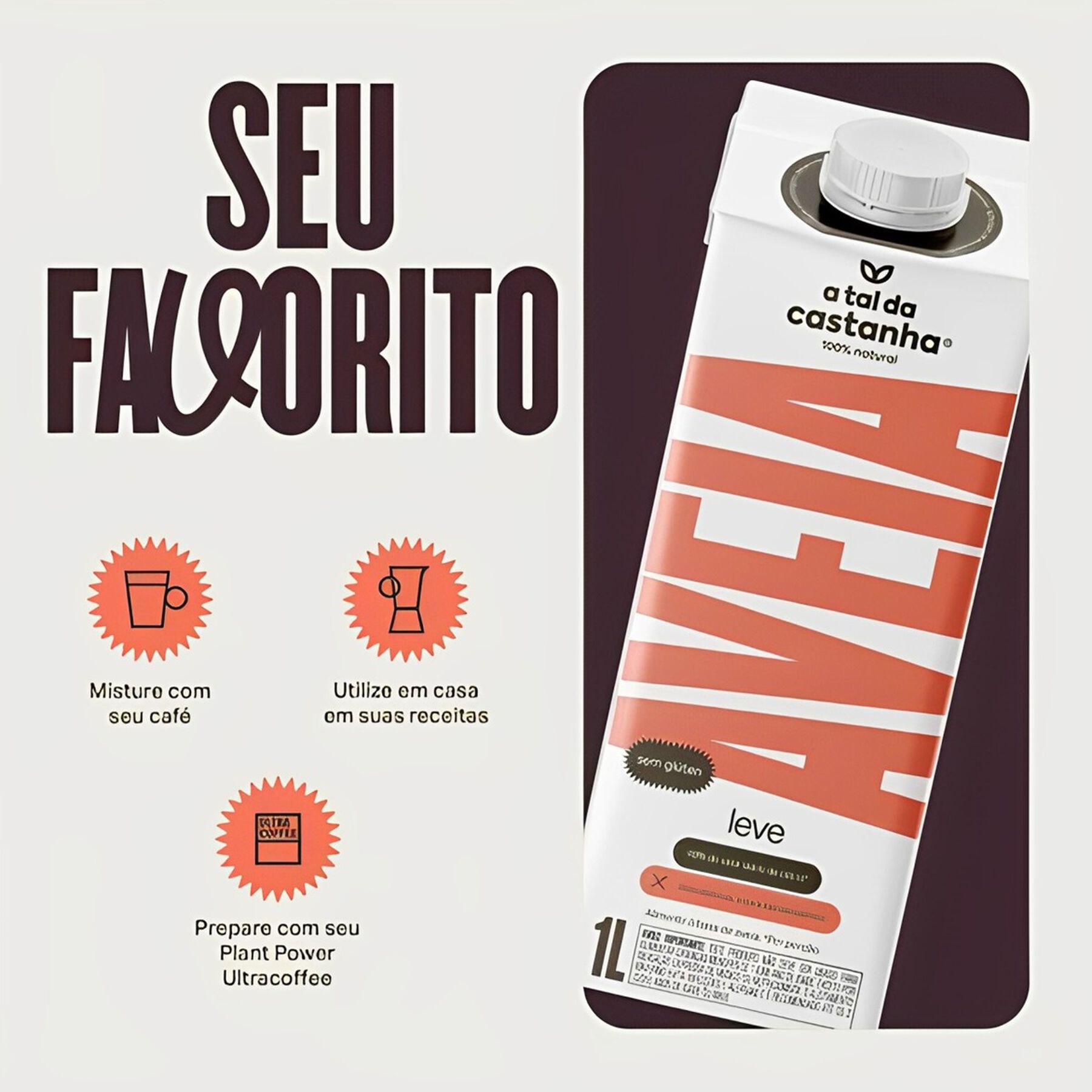 Bebida Aveia A Tal da Castanha 1l