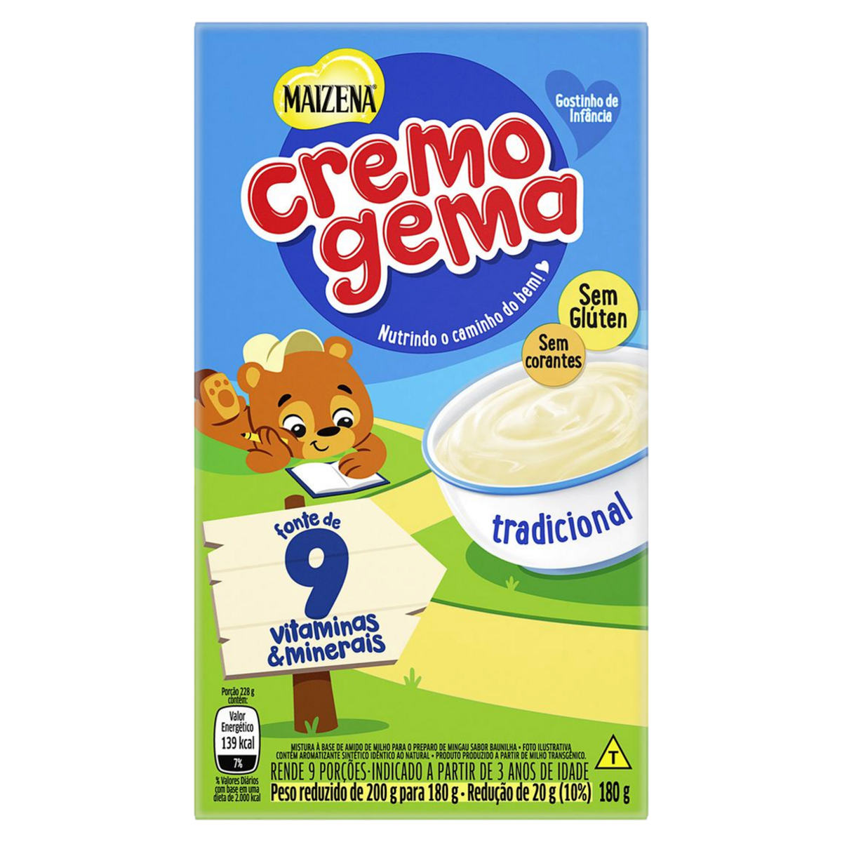 Mingau Tradicional Cremogema Maizena Caixa 180g&nbsp;