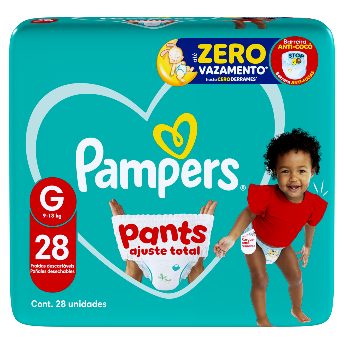 Fralda Descart&aacute;vel Infantil Pants Ajuste Total Pampers G Pacote C/28 Unidades