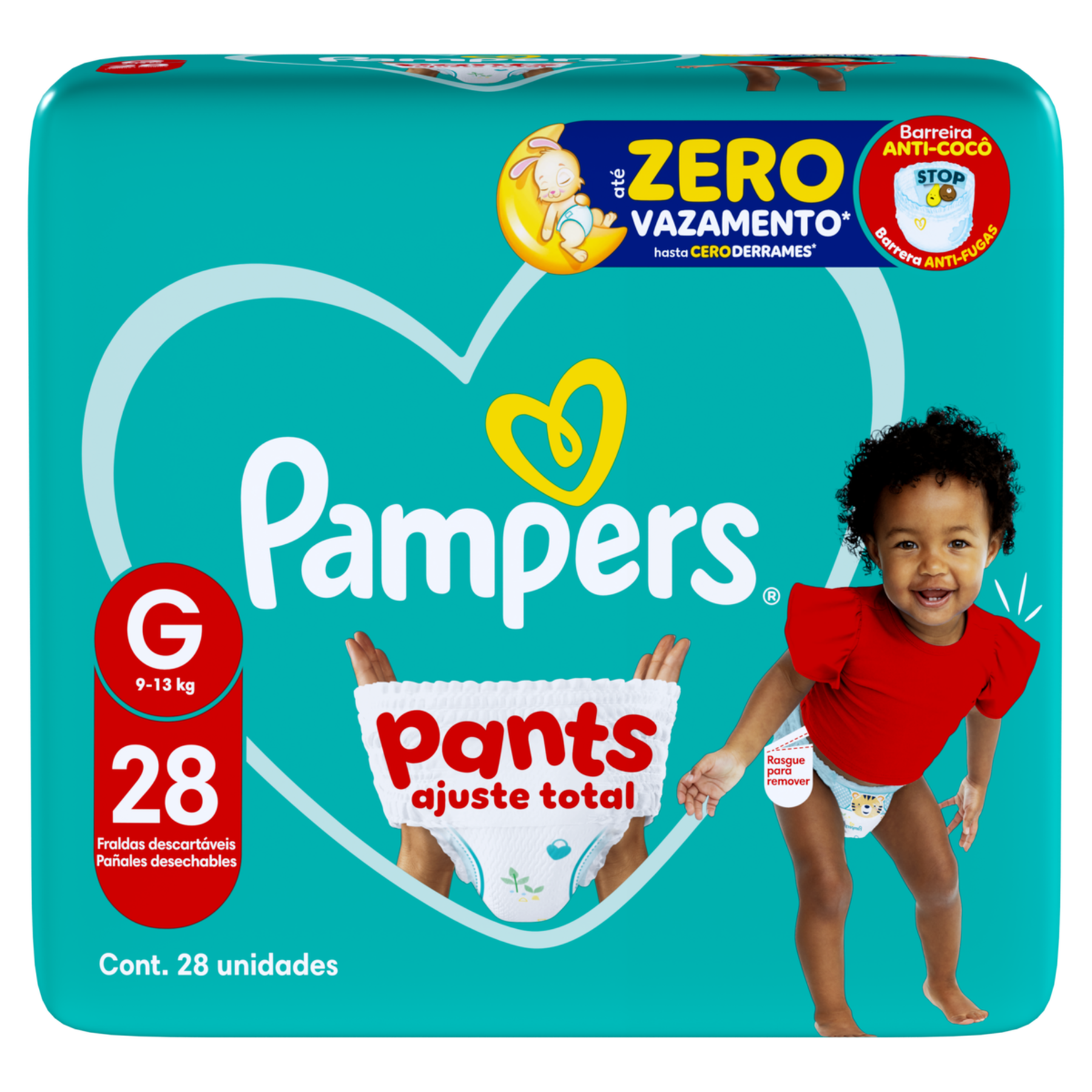 Fralda Descart&aacute;vel Infantil Pants Ajuste Total Pampers G Pacote C/28 Unidades