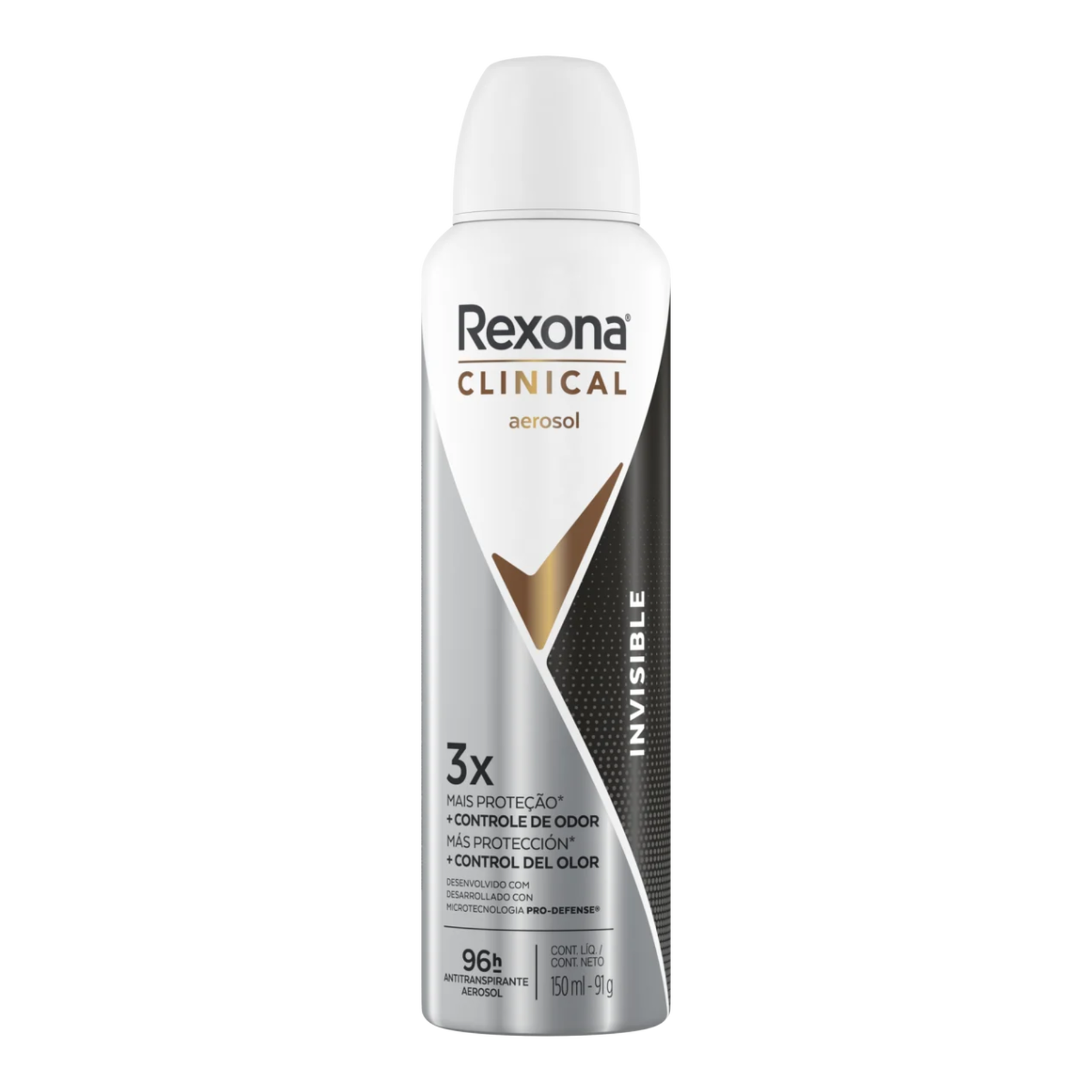 Desodorante Antitranspirante Aerossol Rexona Clinical Invisible 150ml