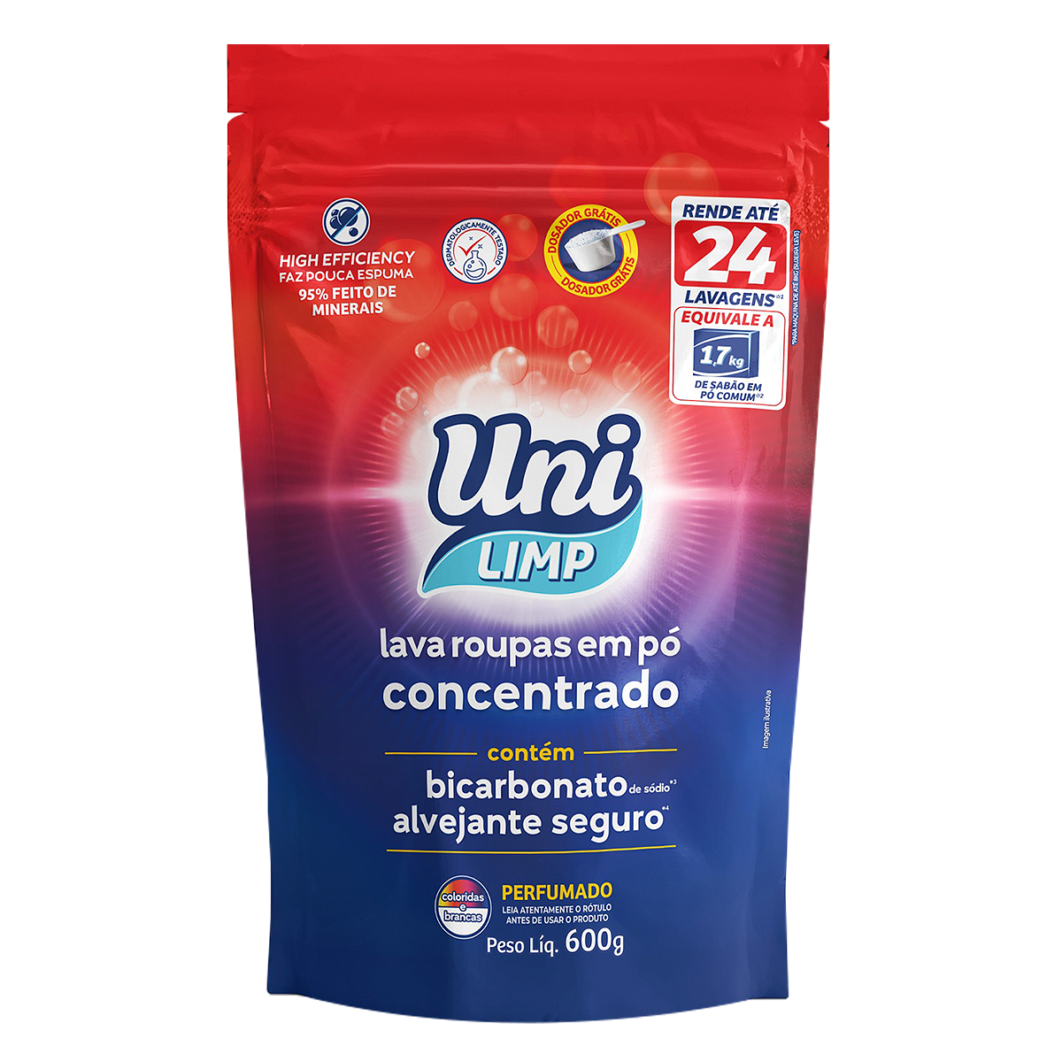 Sab&atilde;o em P&oacute; Concentrado Uni Limp 600g