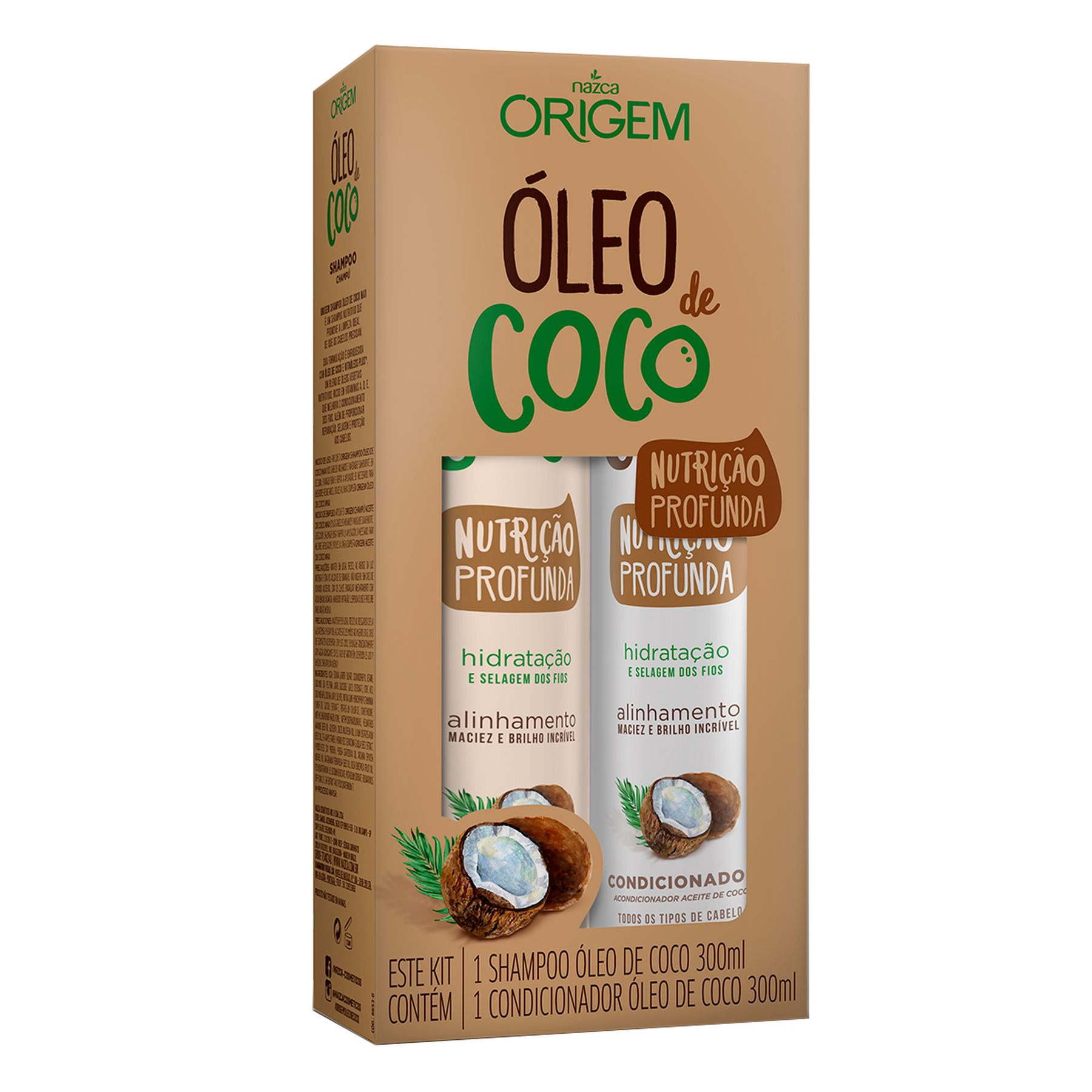 Shampoo 300ml + Condicionador 300ml Óleo de Coco Origem Nazca