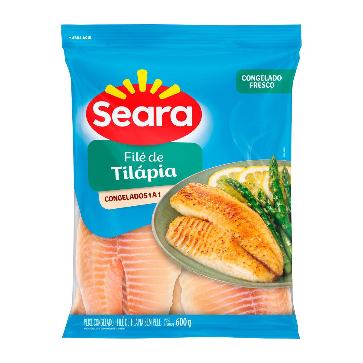 Fil&eacute; de til&aacute;pia Seara Pescados IQF 600g&nbsp;