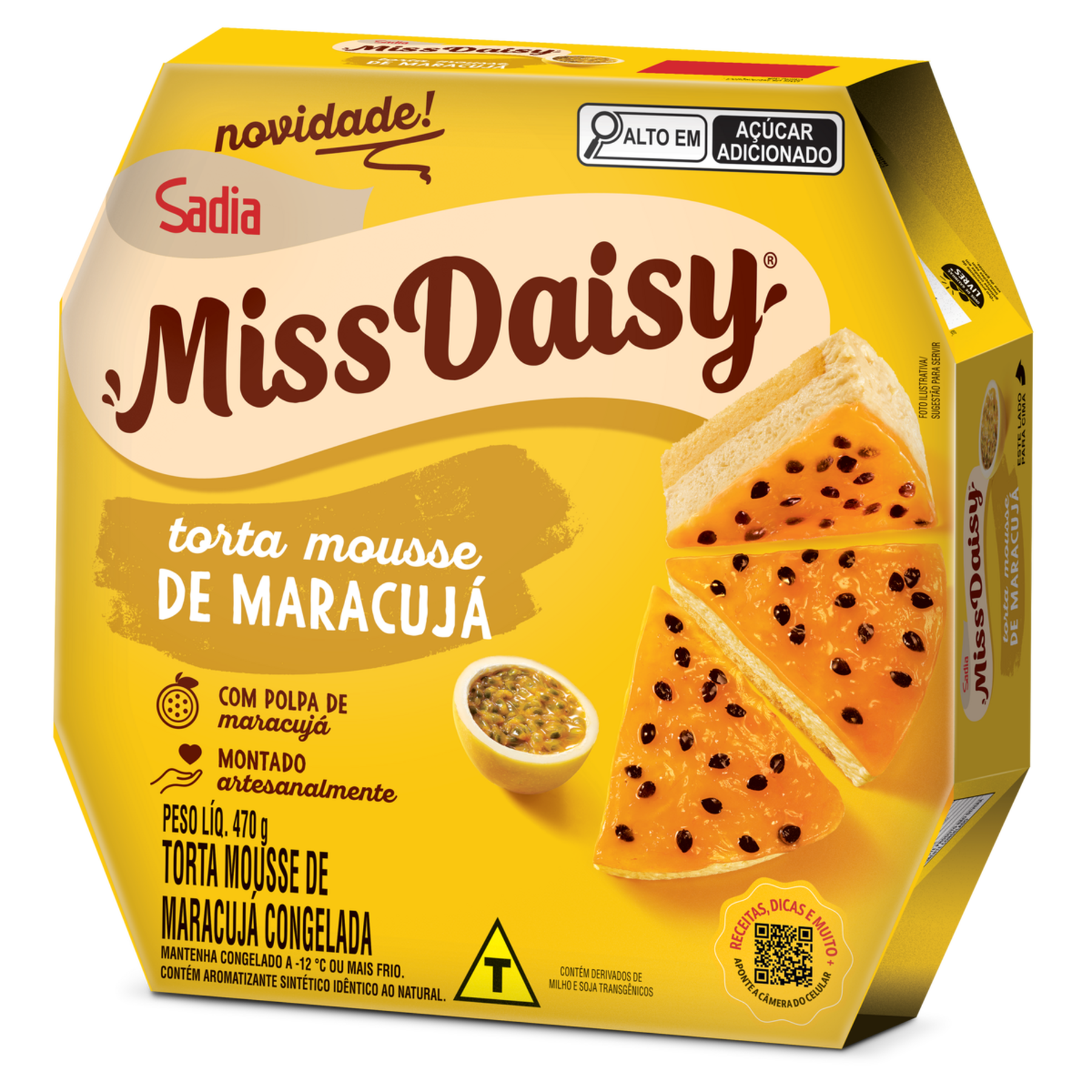 Torta Mousse Congelada Maracuj&aacute; Miss Daisy Caixa 470g
