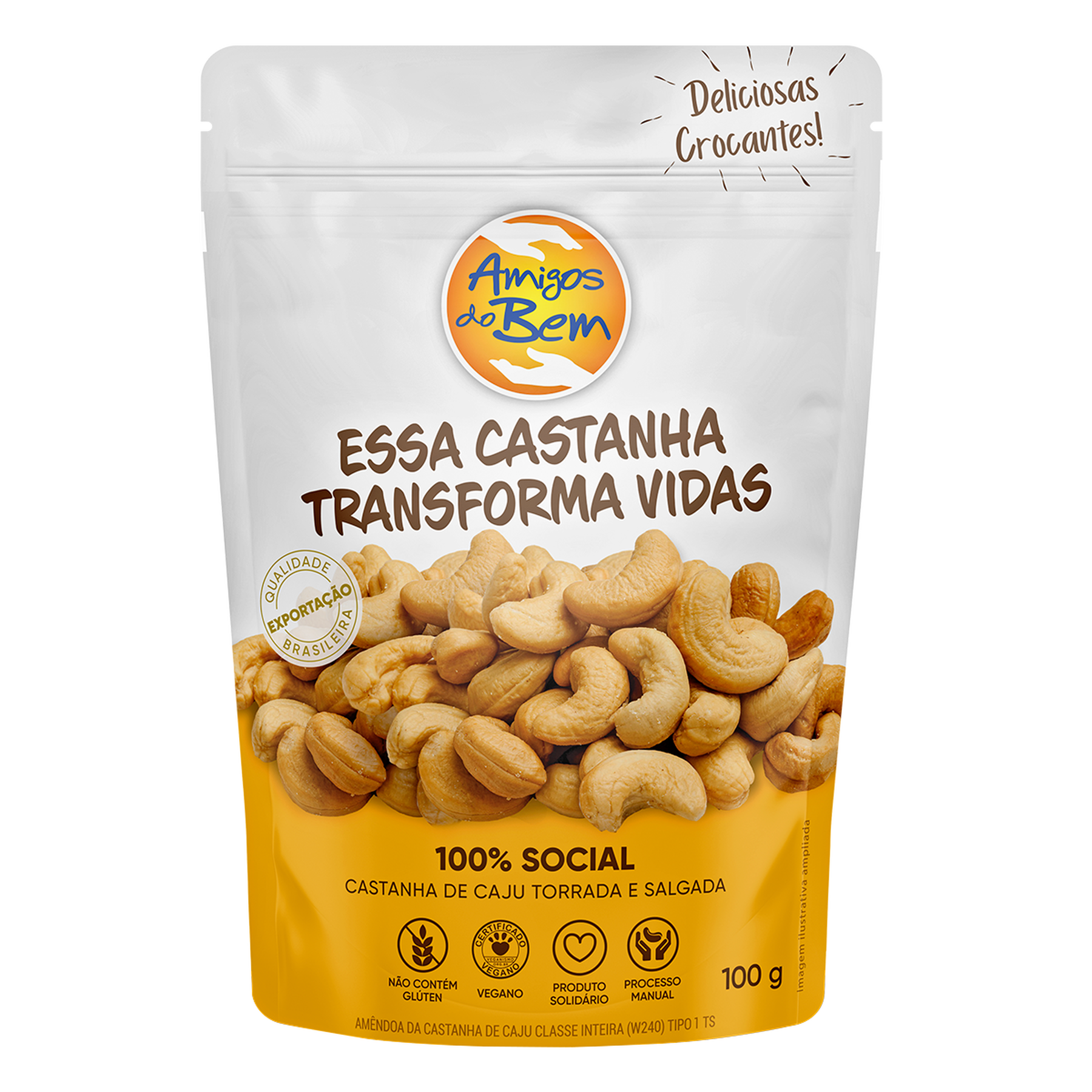 Castanha de Caju Torrada e Salgada Amigos do Bem Pouch 100g