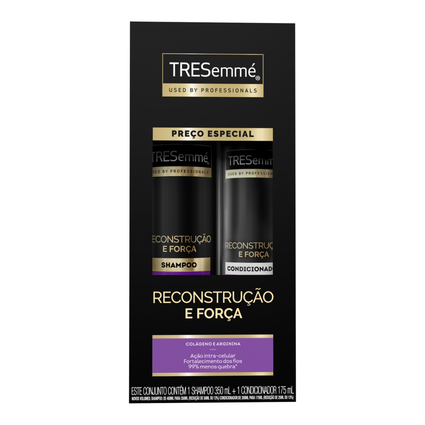 Kit Shampoo 350ml + Condicionador 175ml TRESemm&eacute; Reconstru&ccedil;&atilde;o e For&ccedil;a