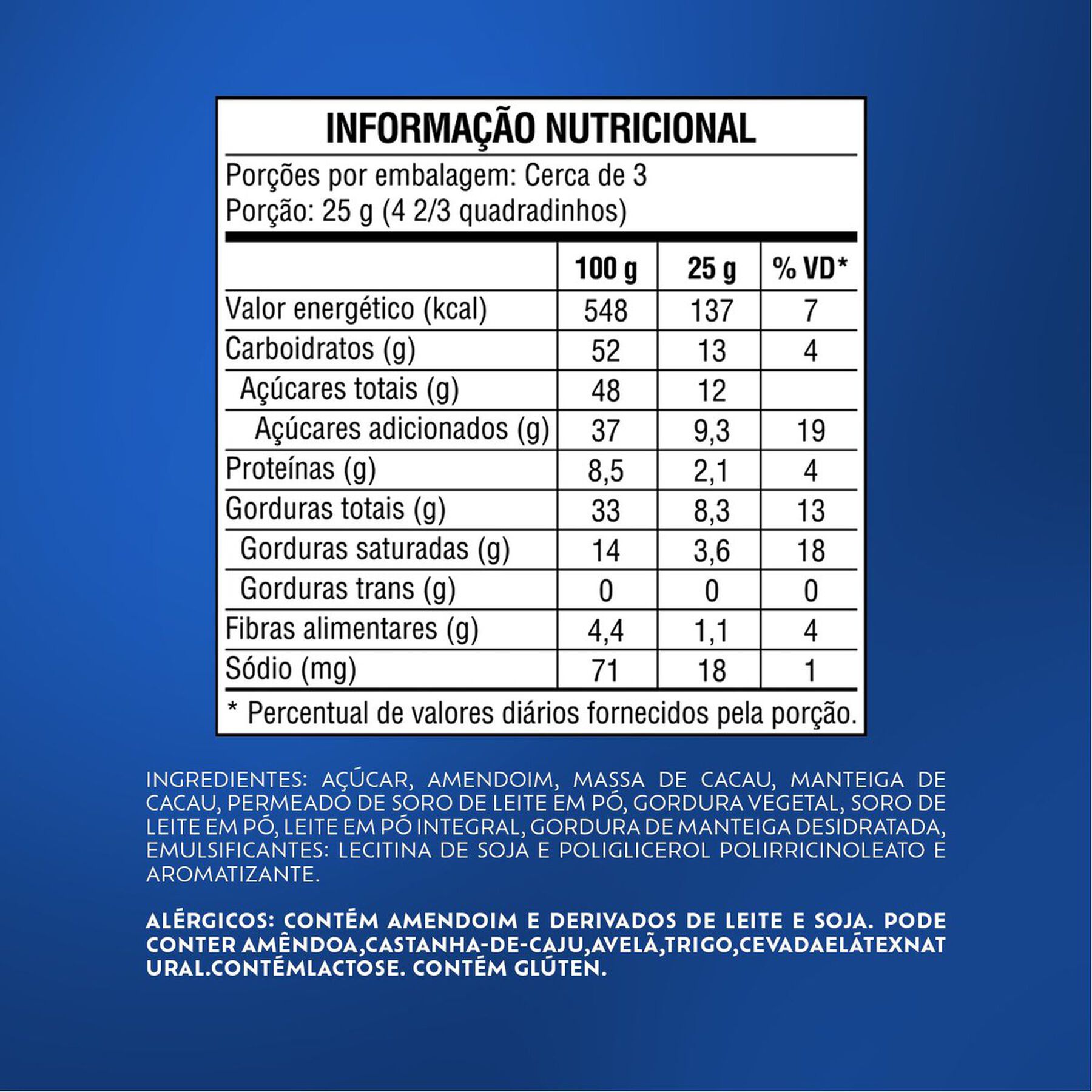 Barra de Chocolate ao Leite com Amendoim Shot Lacta Pacote 80g