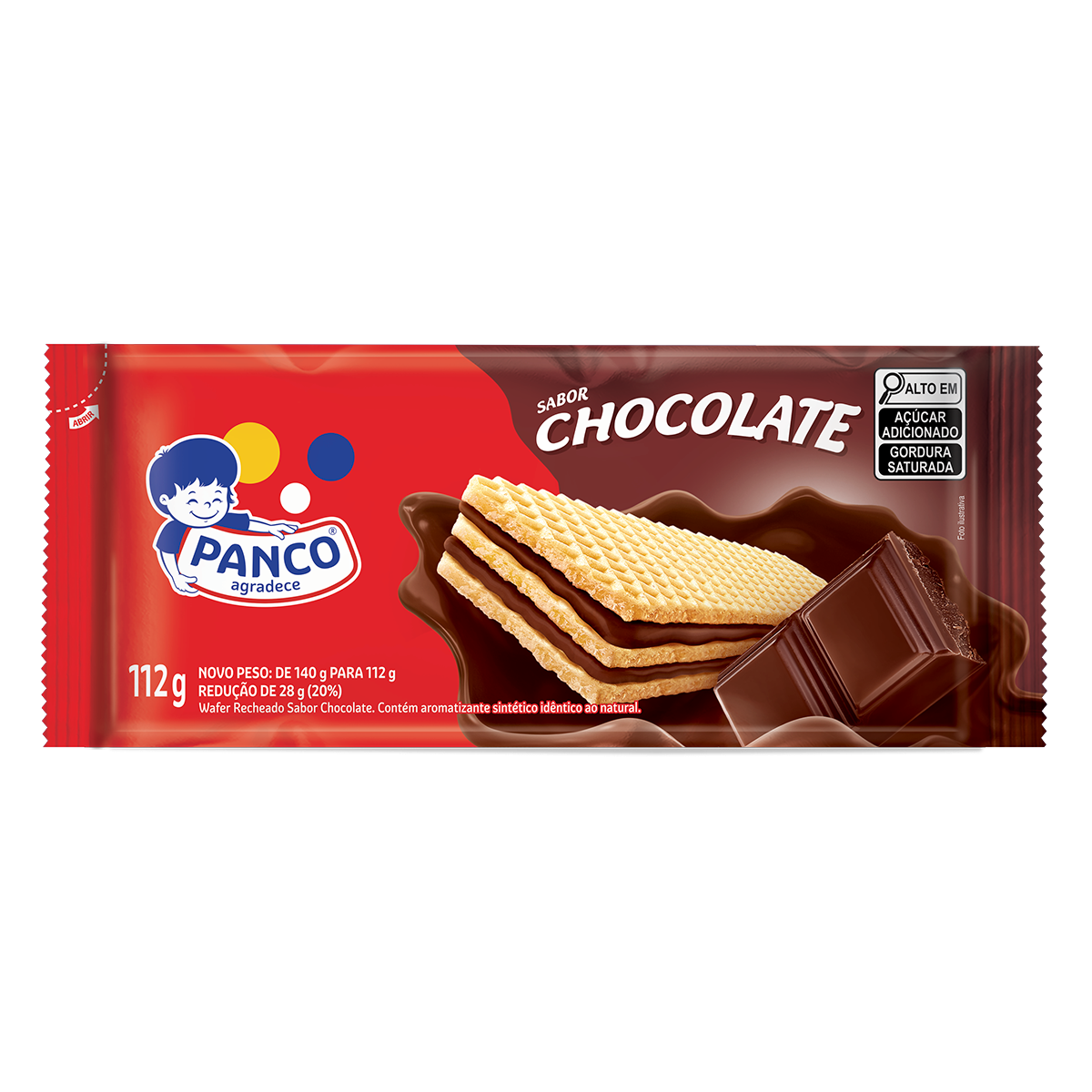 Biscoito Wafer Recheio Chocolate Panco Pacote 112g