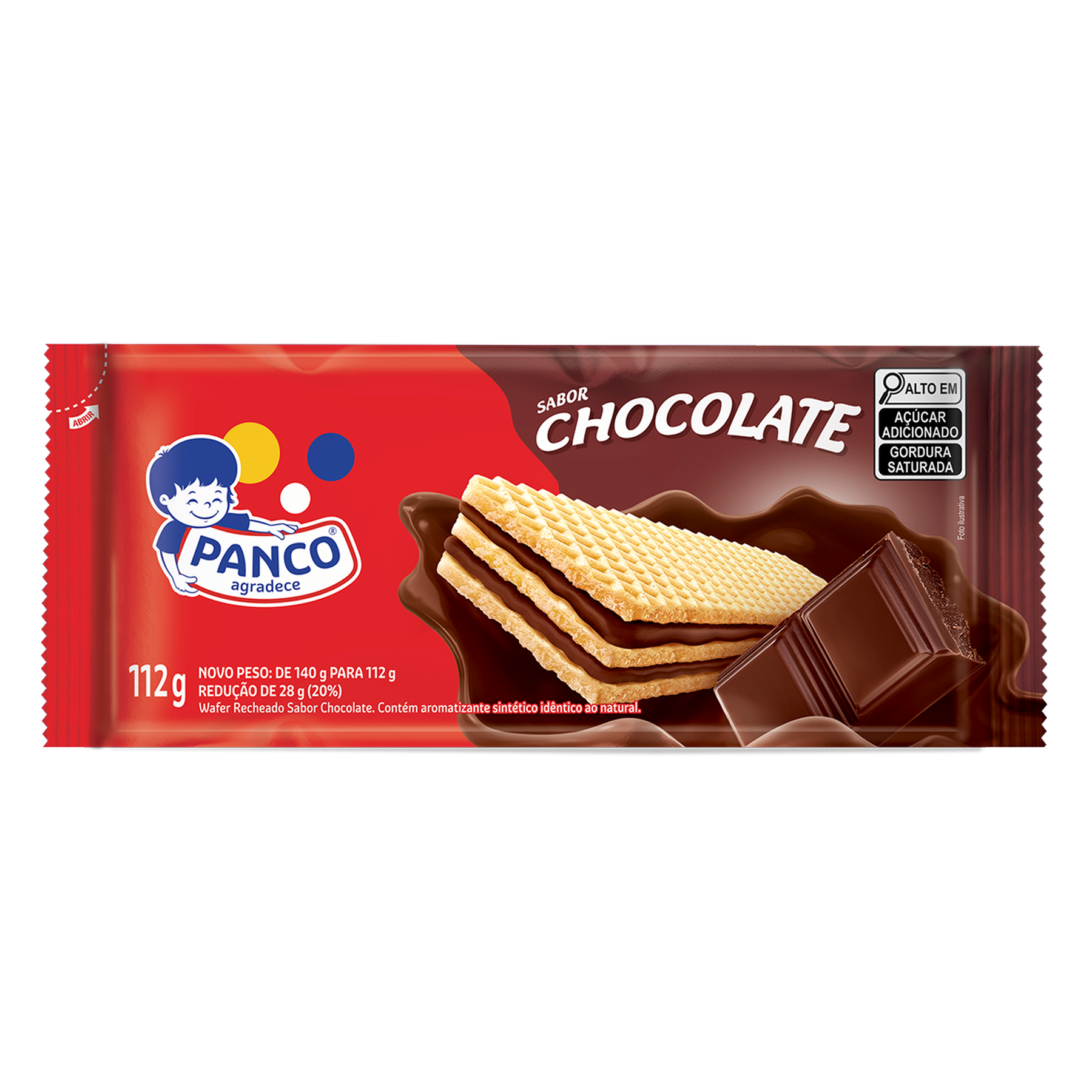 Biscoito Wafer Recheio Chocolate Panco Pacote 112g