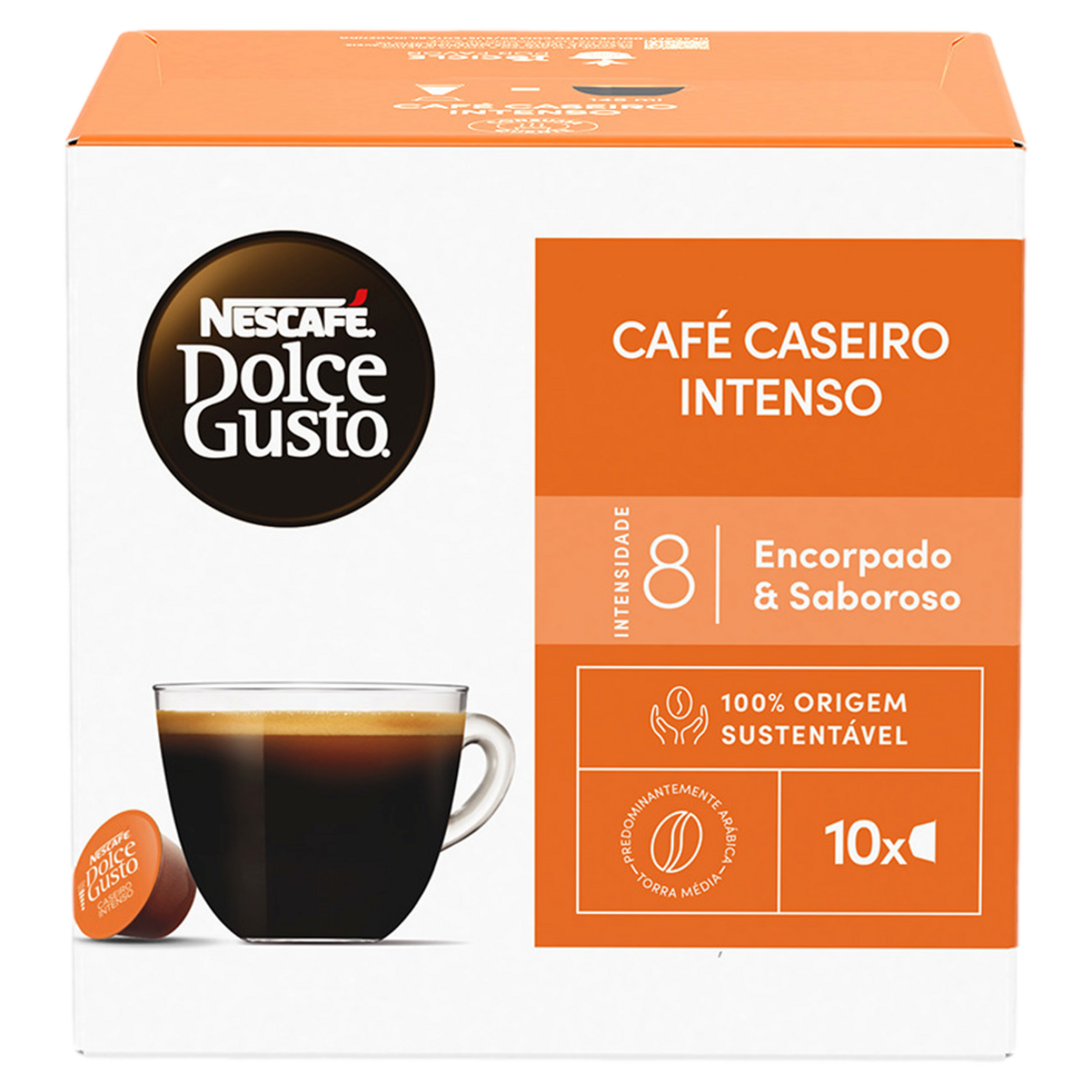 Café em Cápsula Torrado e Moído Caseiro Intenso Dolce Gusto Nescafé Caixa C/10 Unidades