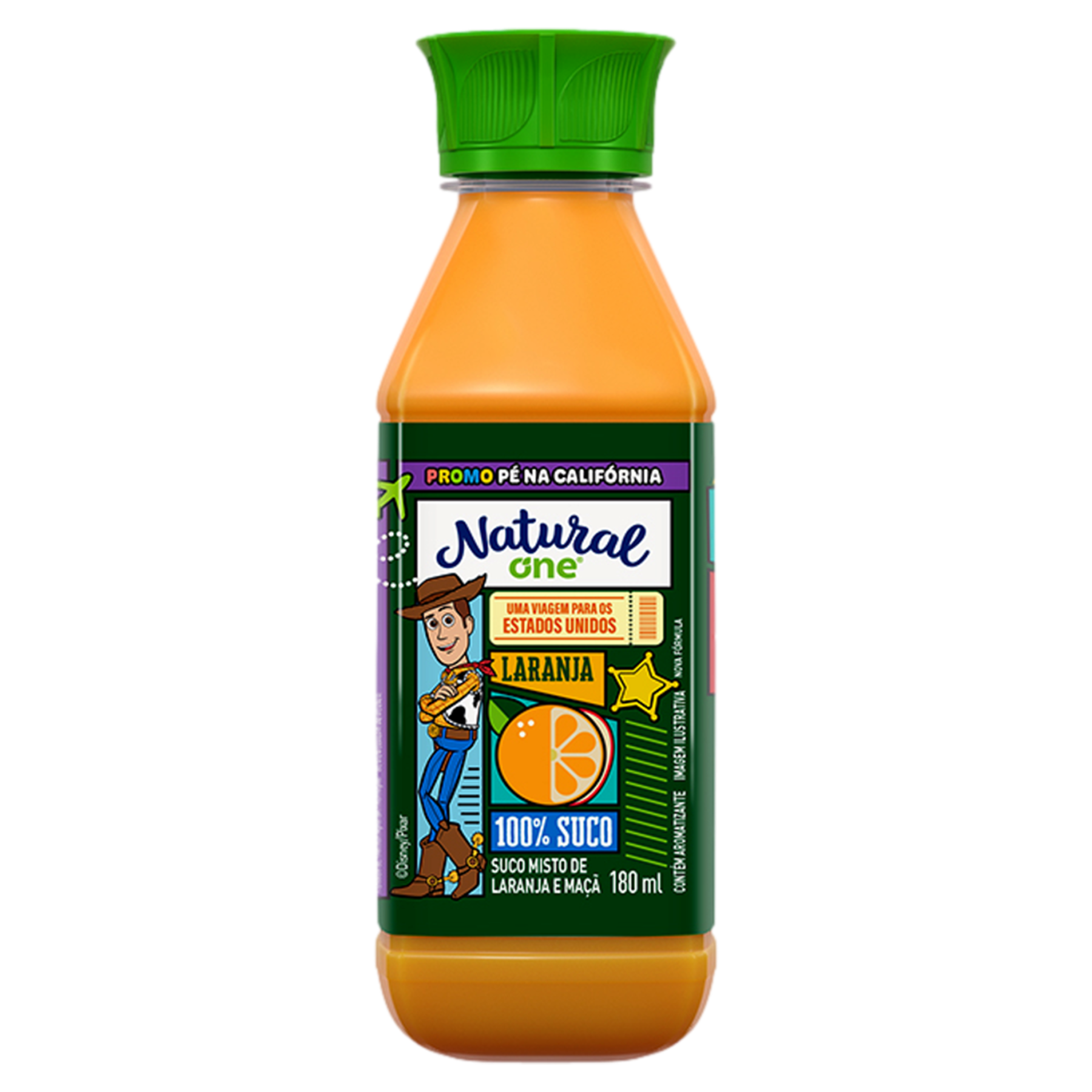 Suco Misto Laranja e Ma&ccedil;&atilde; Toy Story Natural One Ambiente Garrafa 180ml