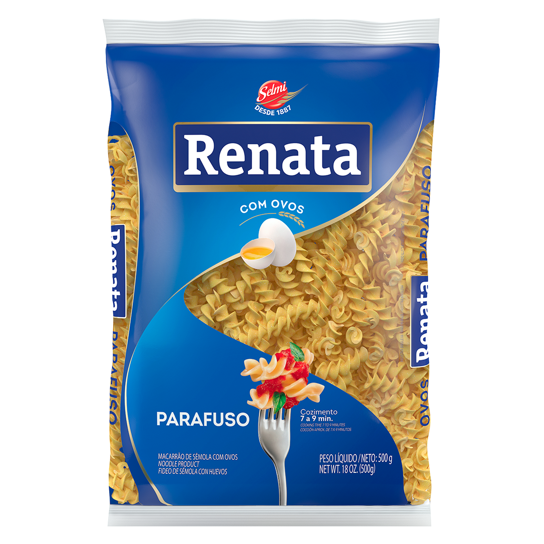 Macarrão de Sêmola com Ovos Parafuso Renata Pacote 500g