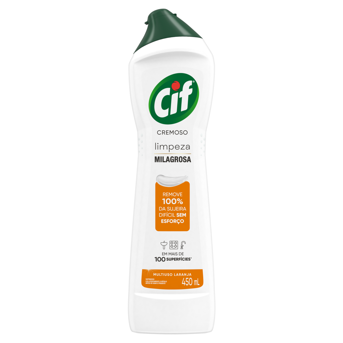Sapon&aacute;ceo Cremoso Multiuso Laranja Cif Squeeze 450ml&nbsp;