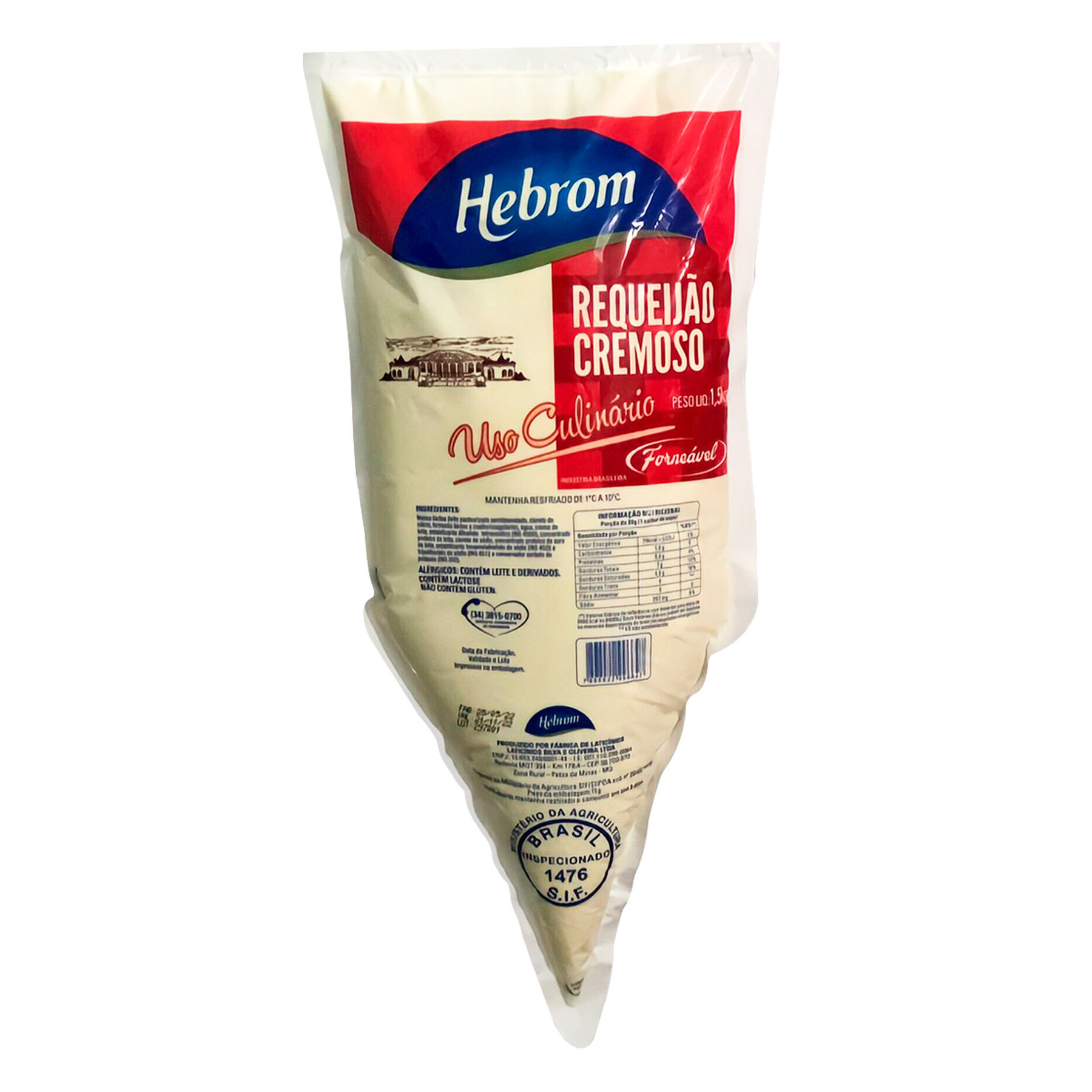Requeij&atilde;o Cremoso Hebrom Bisnaga 1,5kg