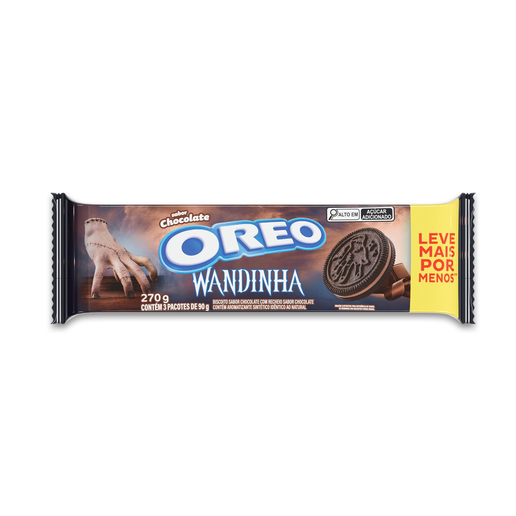Biscoito Chocolate Recheio Chocolate Oreo Pacote 270g C/3 Unidades