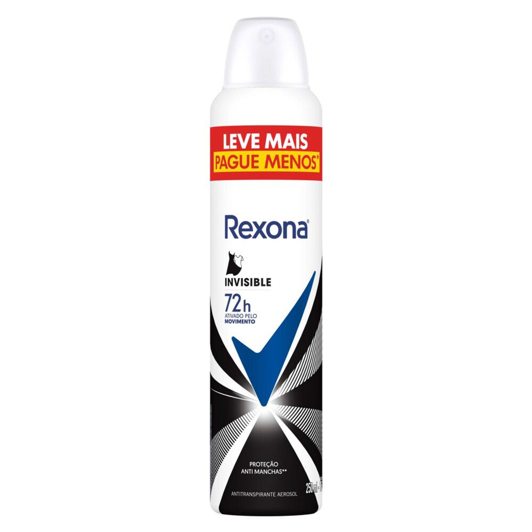 Desodorante Antitranspirante Aerosol Rexona Invisible 250ml