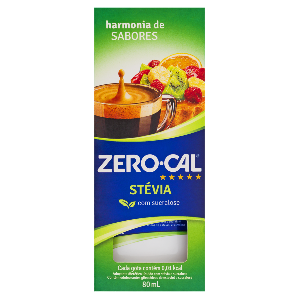 Ado&ccedil;ante L&iacute;quido Diet com St&eacute;via e Sucralose Zero Cal 80ml