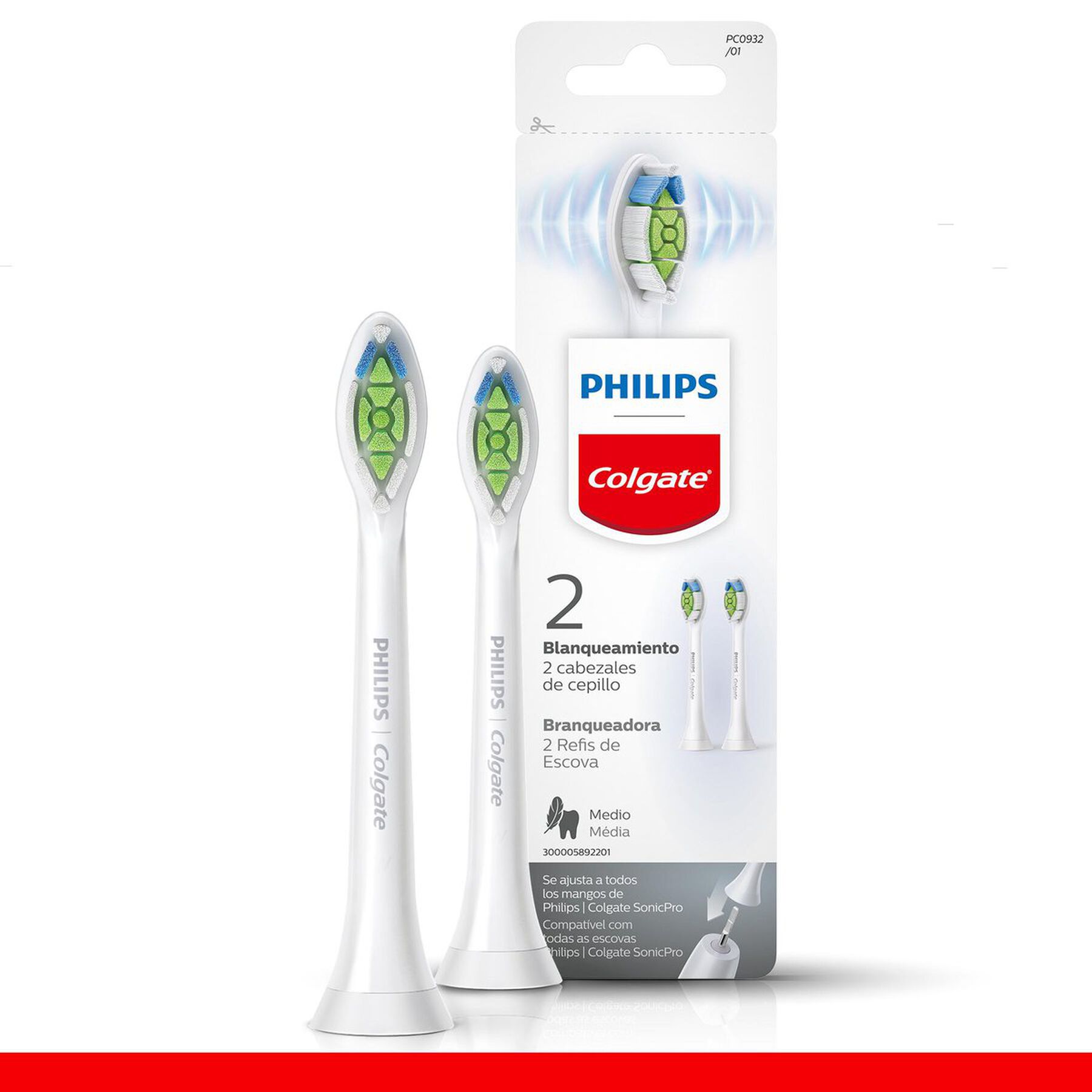 Refil Escova Dental Elétrica Branqueadora Colgate + Philips C/2 Unidades
